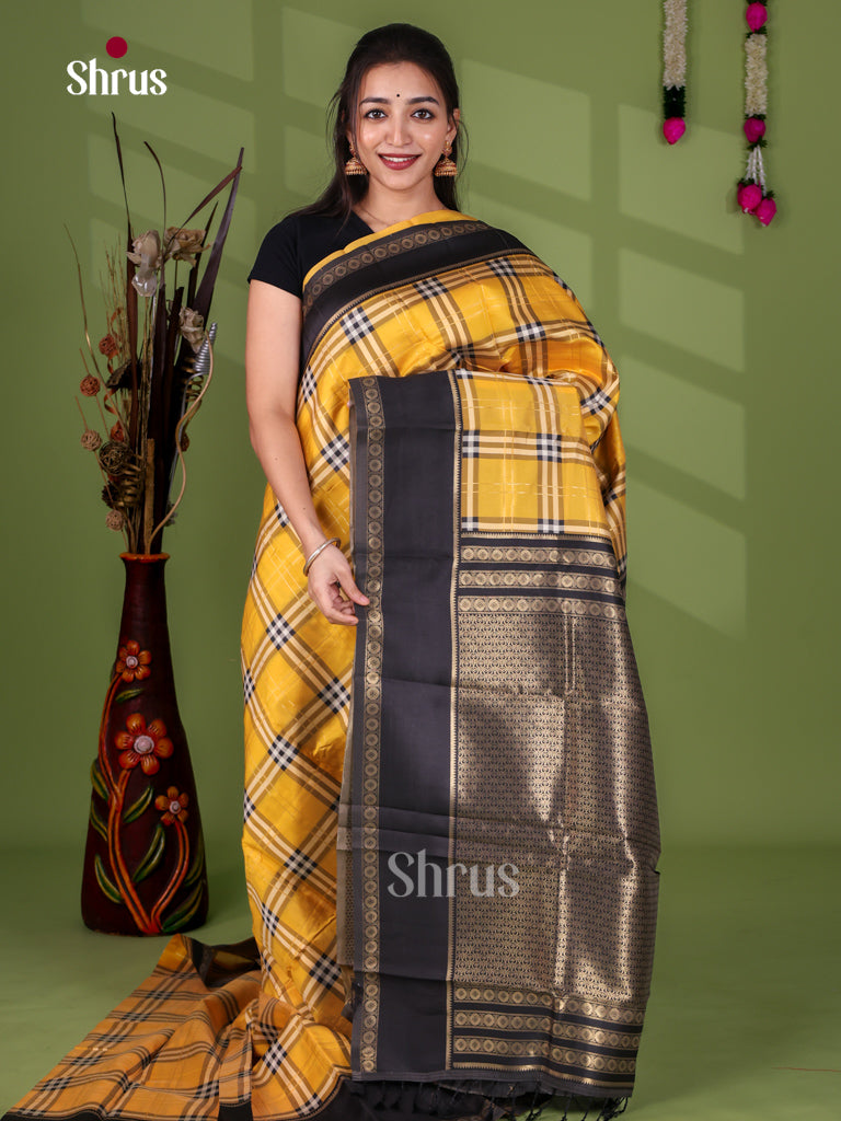 Semi Kanchipuram-Kattam Saree - EJ24283 - Shop on Shrus.com