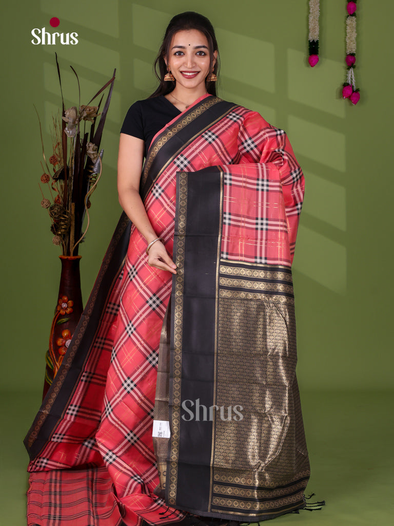 Semi Kanchipuram-Kattam Saree - EJ24286 - Shop on Shrus.com