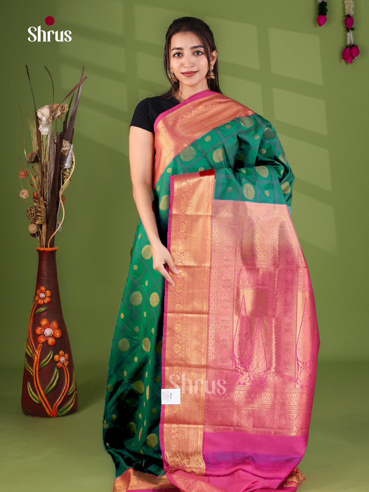 Semi Kanchipuram Saree - EJ26280 - Shop on Shrus.com
