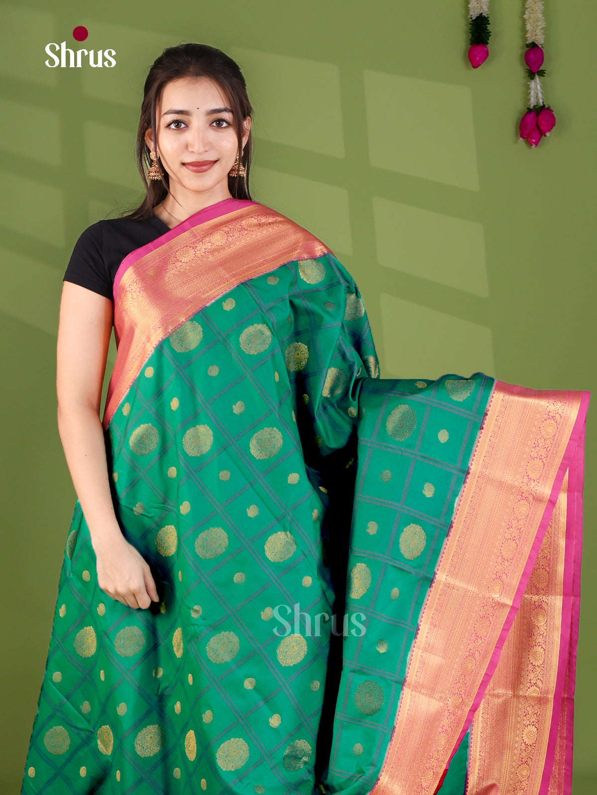 Semi Kanchipuram Saree - EJ26280 - Shop on Shrus.com