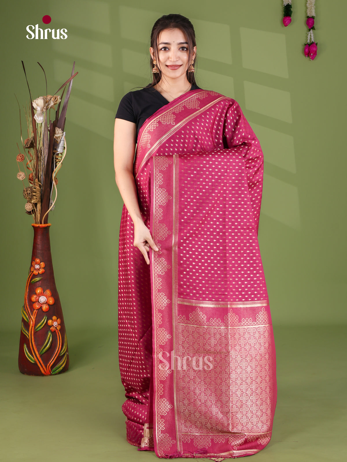 Jute Banaras Saree - EJ27018