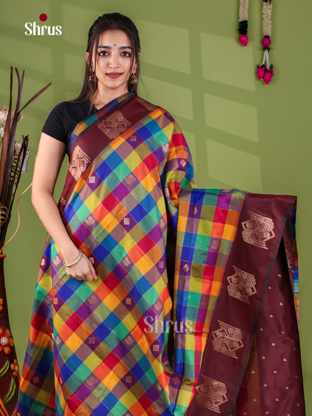 Semi Soft Silk - Madras Checks Saree - EJ29009