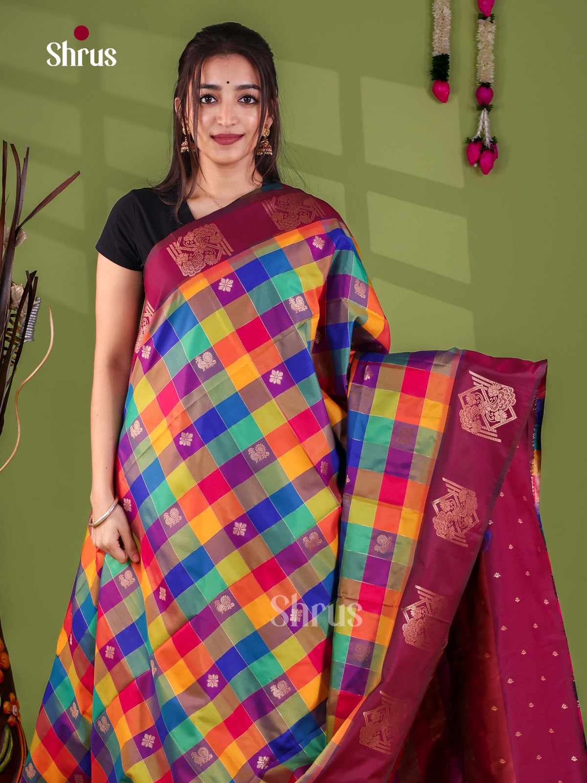 Semi Soft Silk - Madras Checks Saree - EJ29017