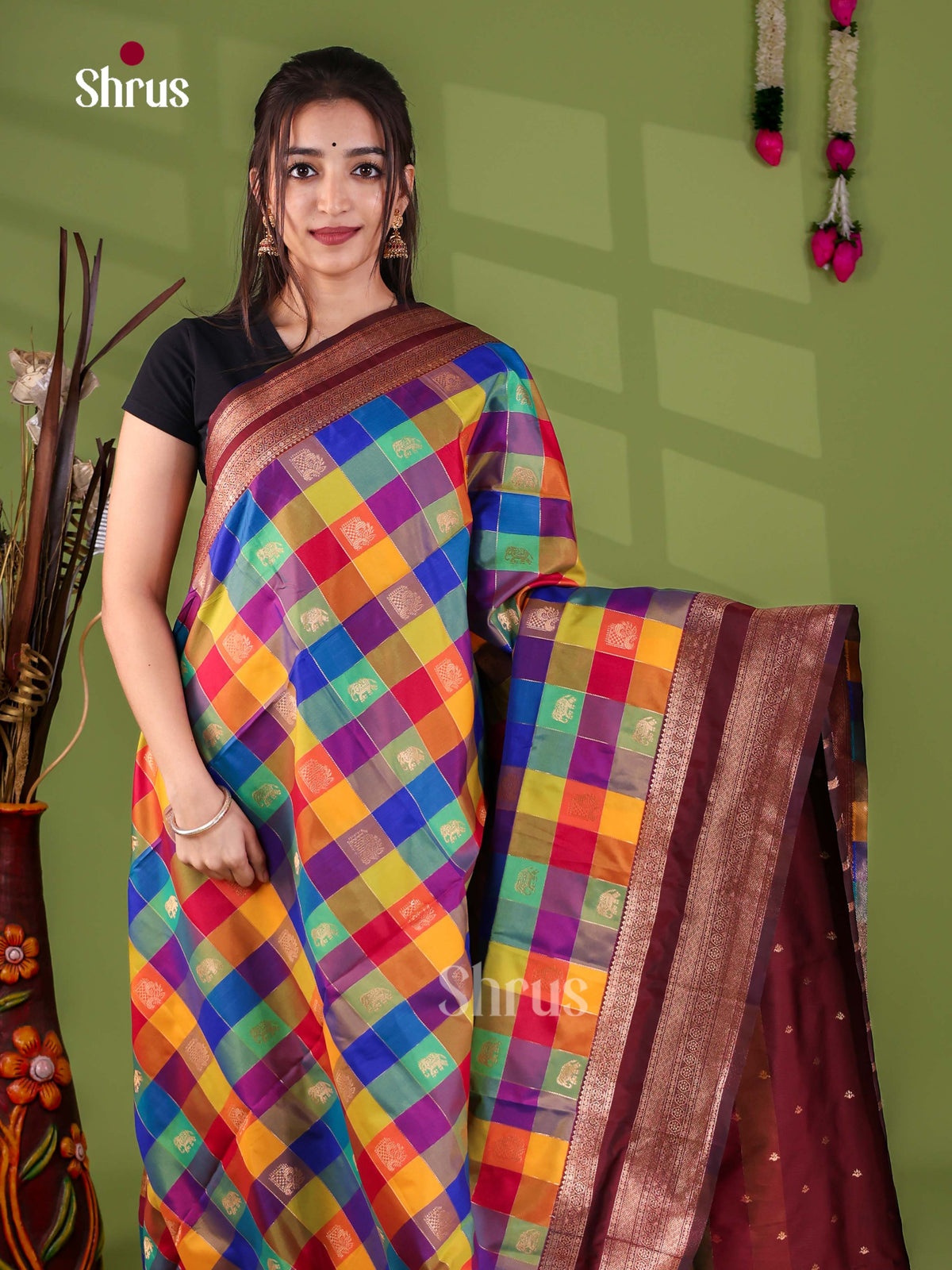 Semi Soft Silk - Madras Checks Saree - EJ29020