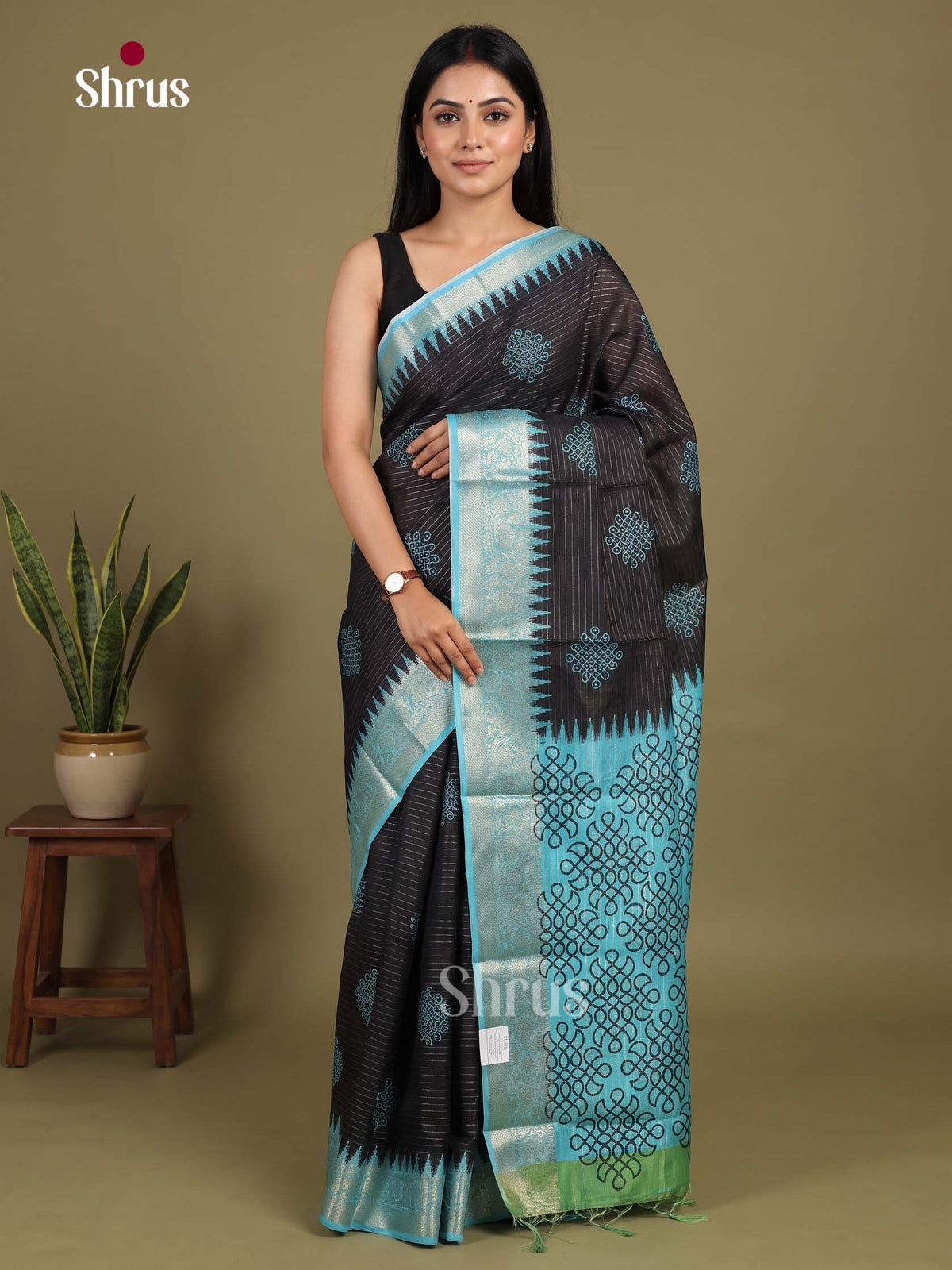 Kolam Semi Tussar Saree - EJ29034 - Shop on Shrus.com
