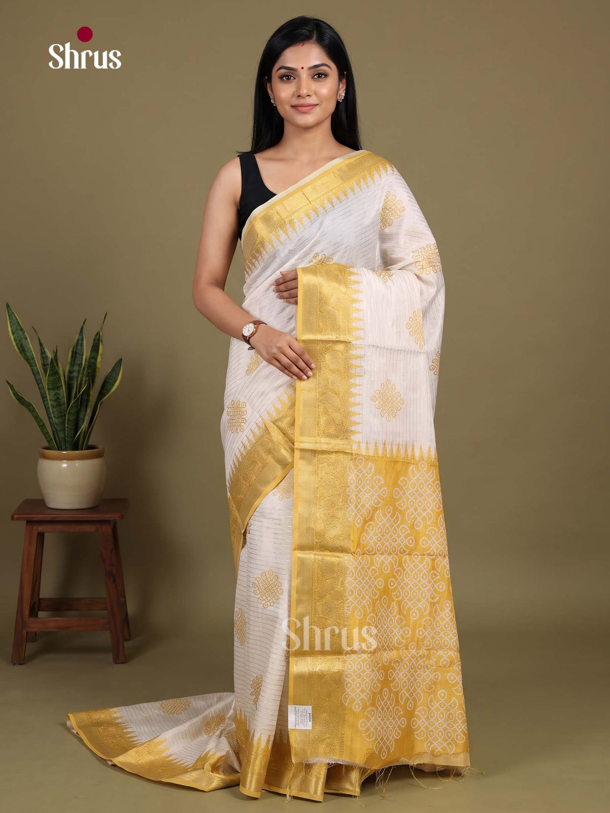 Kolam Semi Tussar Saree - EJ29041 - Shop on Shrus.com
