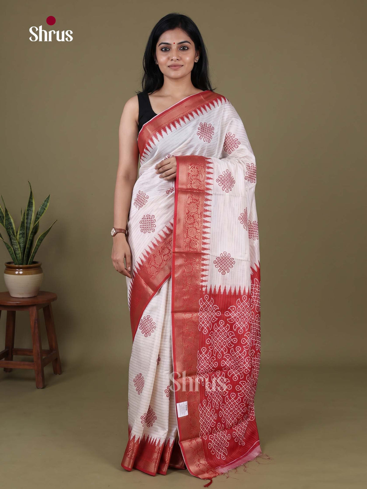 Kolam Semi Tussar Saree - EJ29042 - Shop on Shrus.com