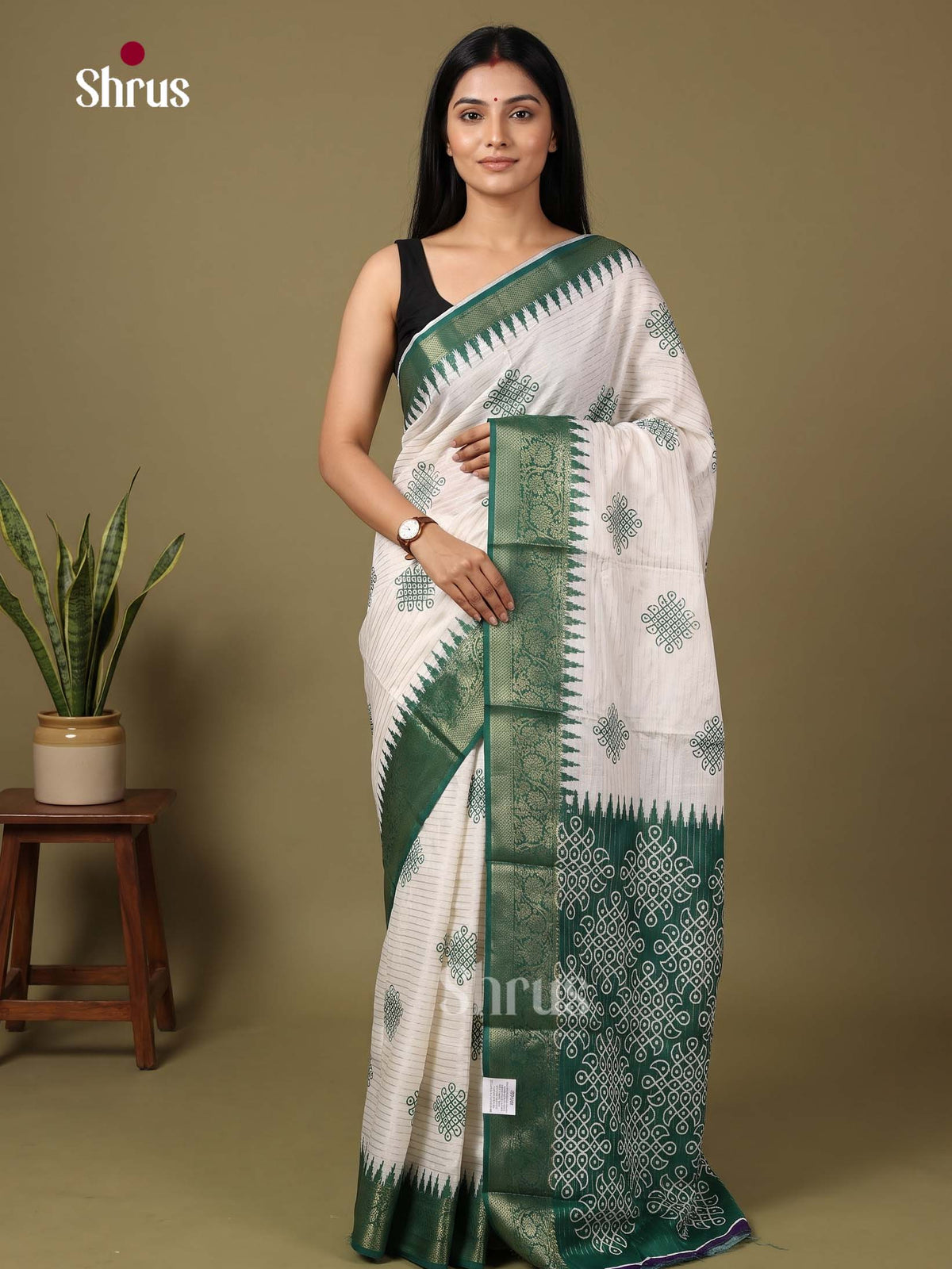 Kolam Semi Tussar Saree - EJ29043 - Shop on Shrus.com