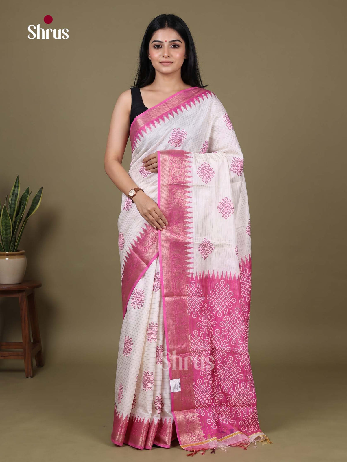 Kolam Semi Tussar Saree - EJ29049 - Shop on Shrus.com