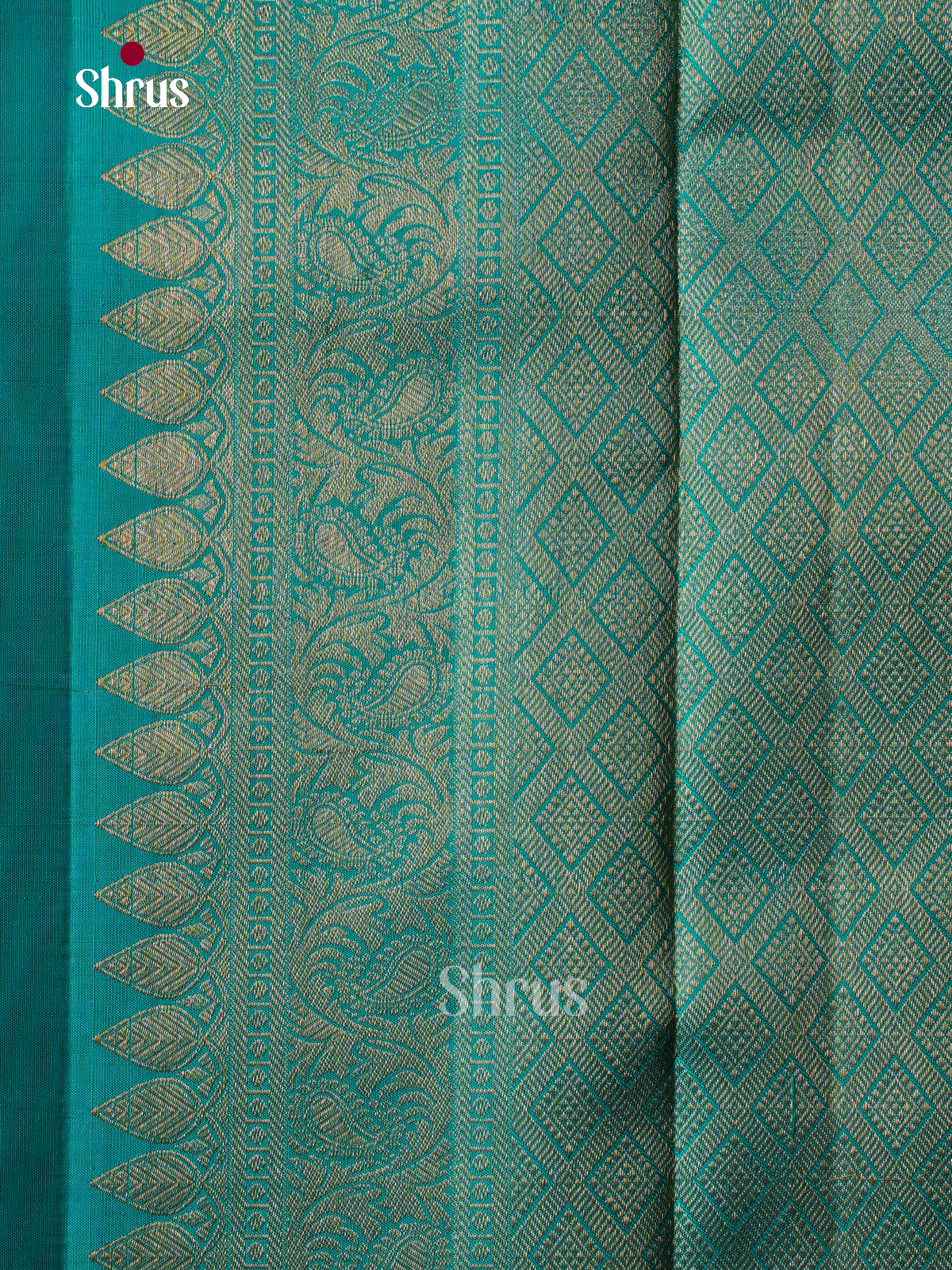 Exquisite Dark Blue Kanchipuram Saree With Wavy Zari Stripes | Turquoise Rettapet Zari Border