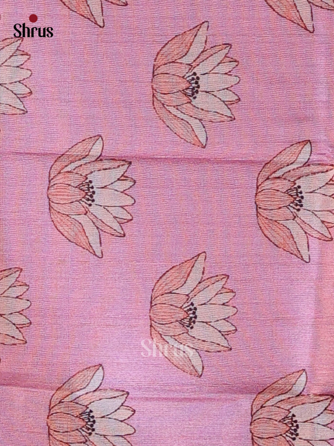 Exquisite Light Pink Semi Raw Silk Sarees With Zari Checks, Plain Border & Pallu