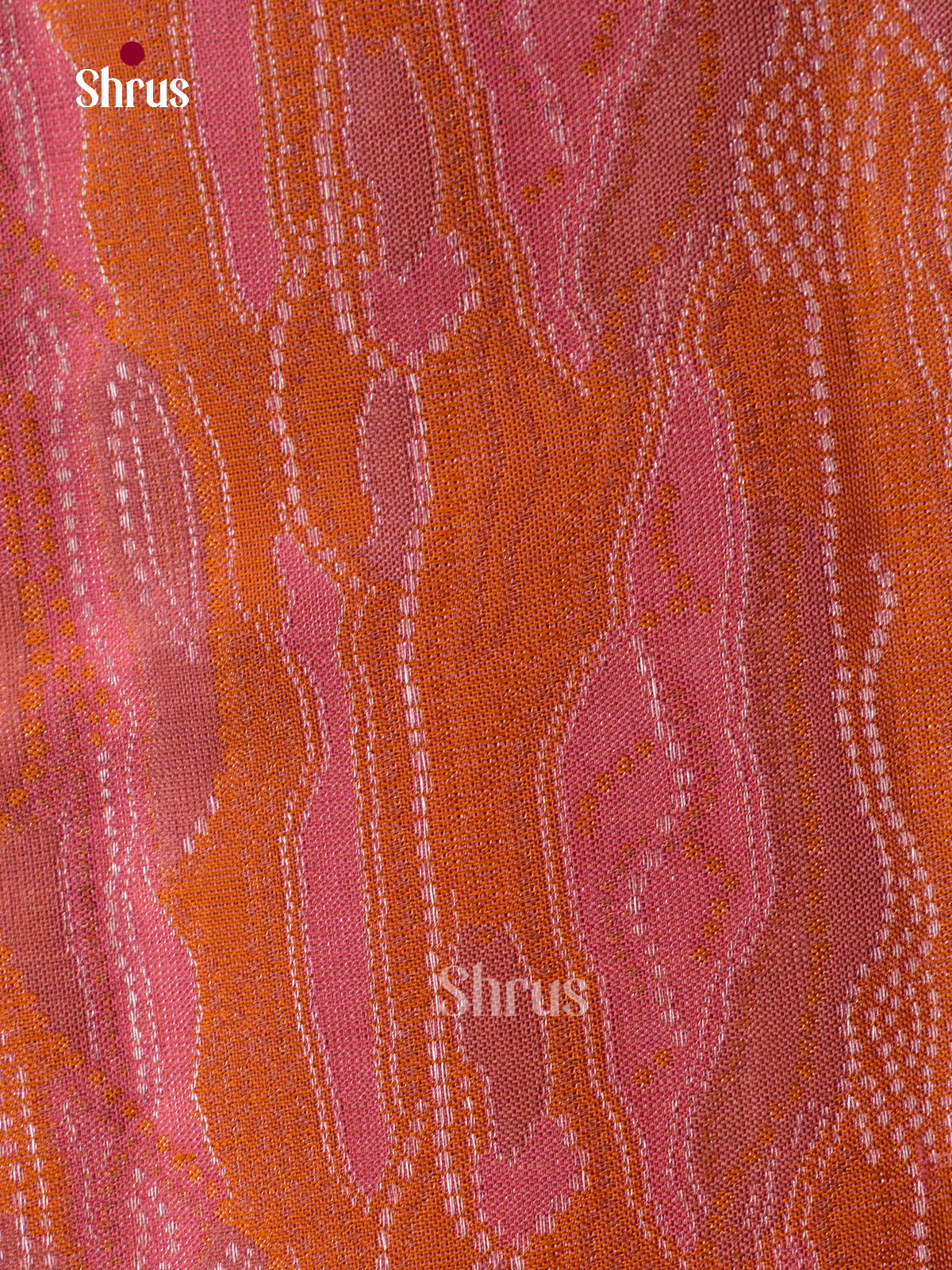 Exquisite Orange & Pink Kanchipuram Sarees With Abstract Wave Patterns & Pink Silver Zari Border