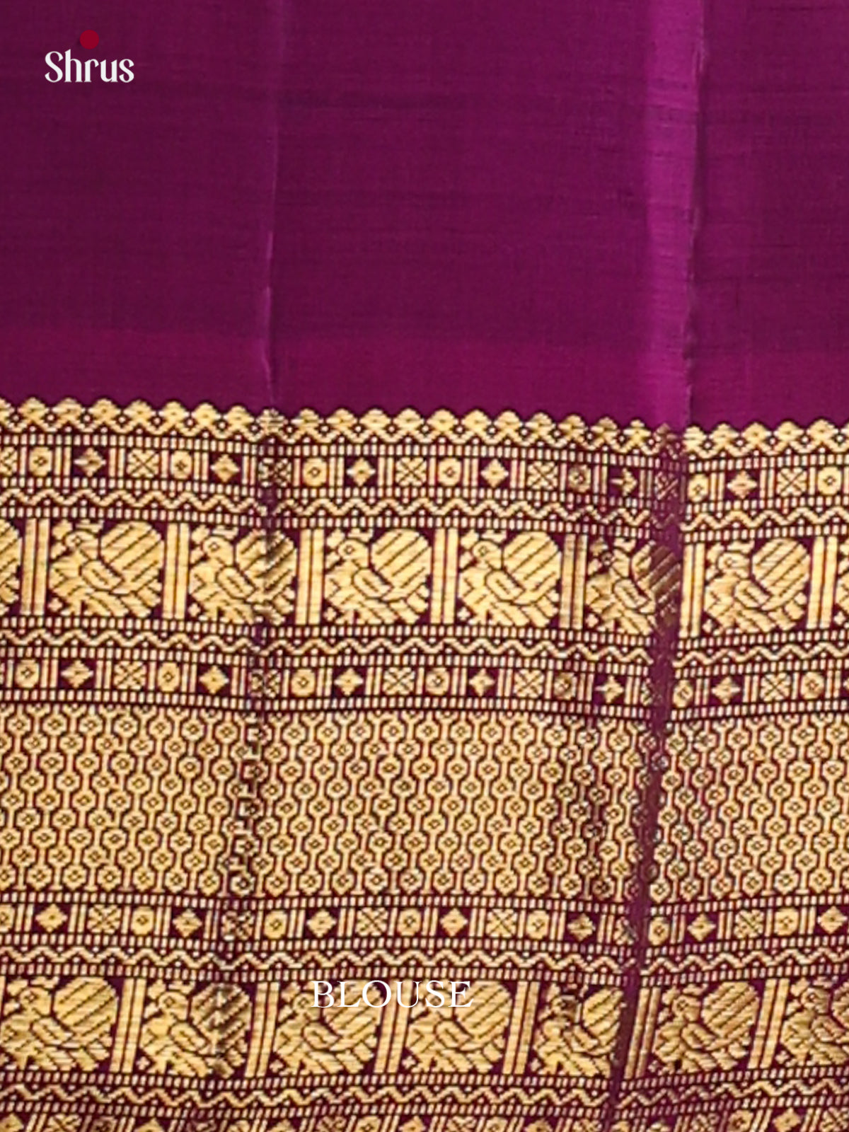 Exquisite Violet Pattu Saree With Gold Checks | Pink Zari Border & Striped Pallu