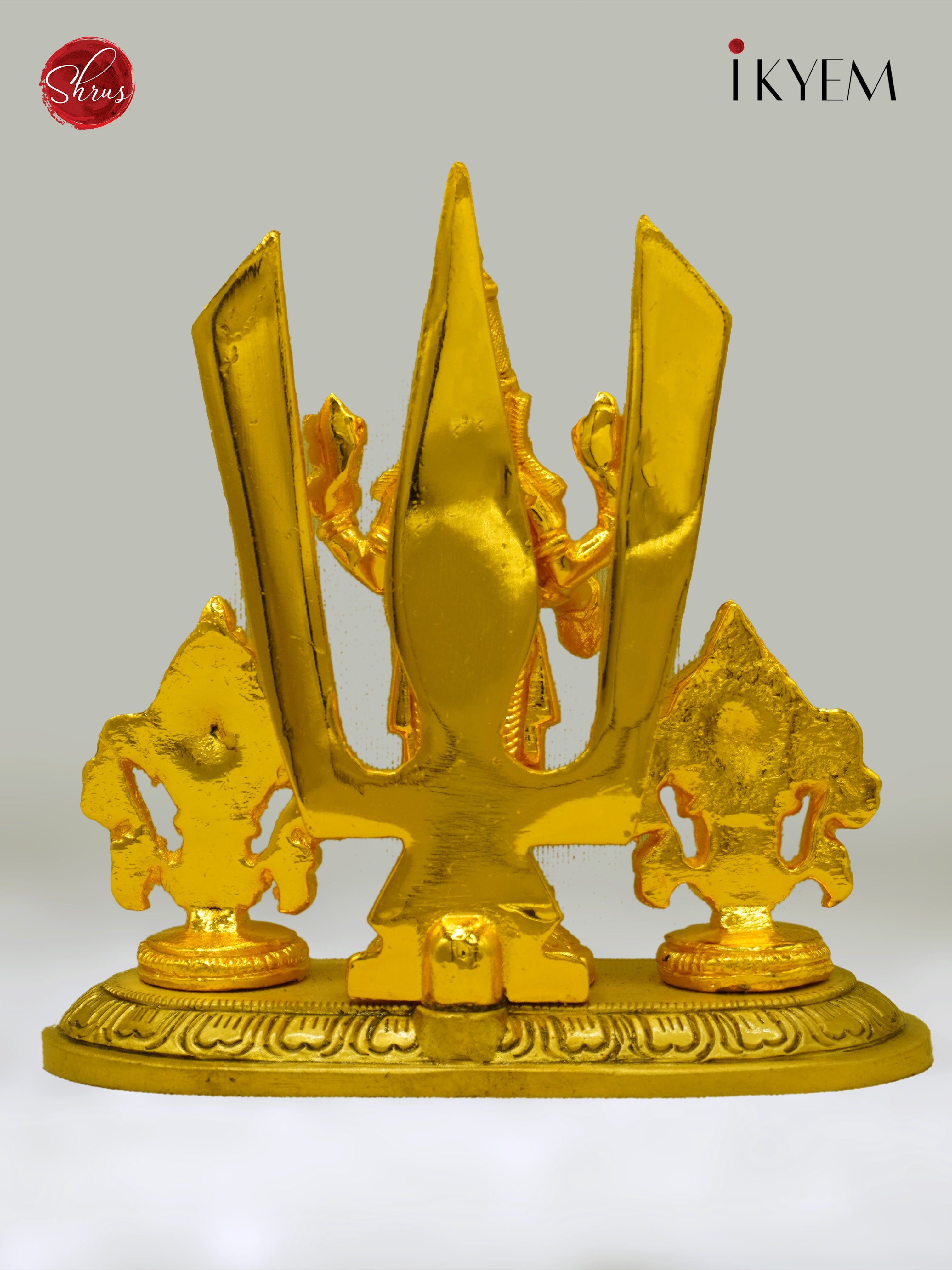 24 KT Gold Coated With Antique Finish - Finest Featured Vishnu Shank Chakram Namam - Shop on ShrusEternity.com