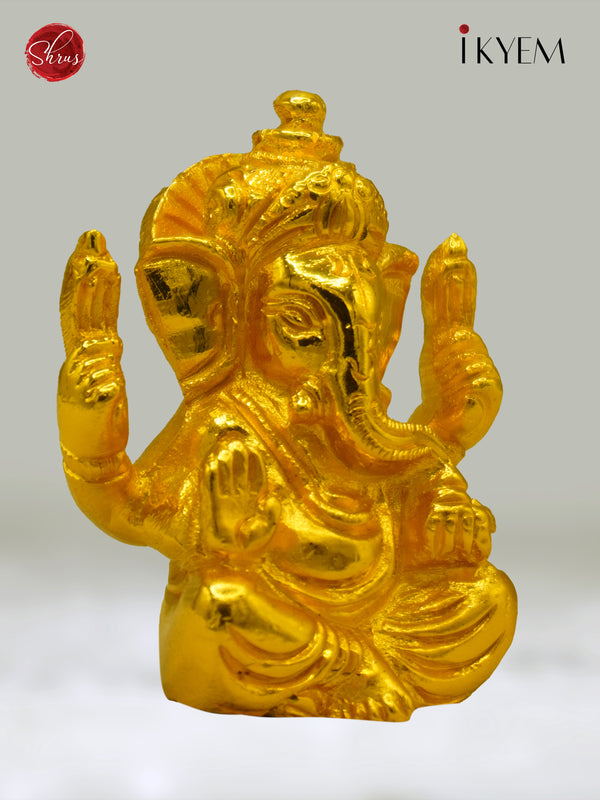24 Kt Gold Coated Ganesha with Turban - Shop on ShrusEternity.com