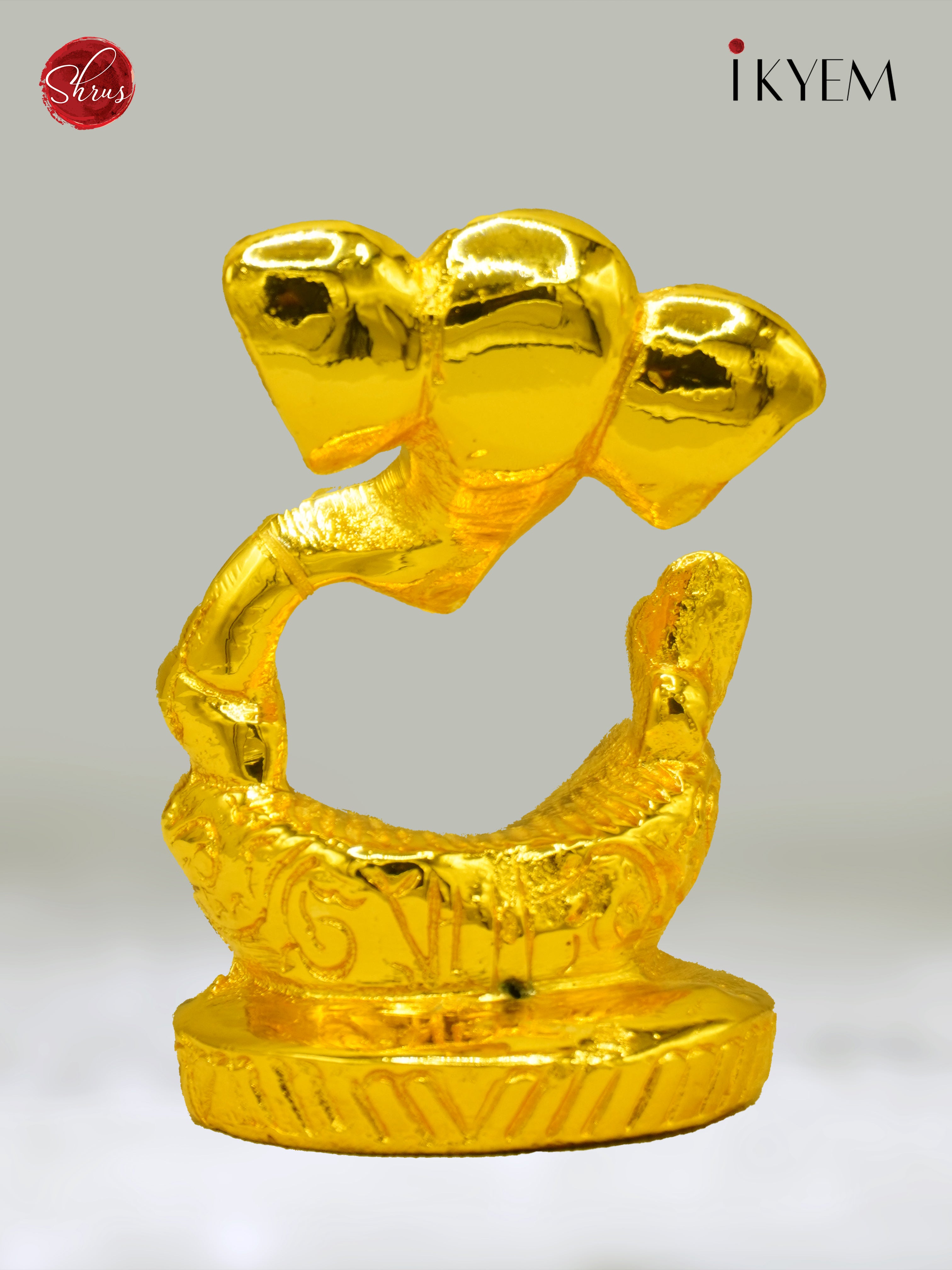 24 KT Gold Coated Finish - Modern Ganesha for Gifting & Car Dashboard - Shop on ShrusEternity.com