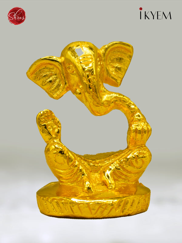 24 KT Gold Coated Finish - Modern Ganesha for Gifting & Car Dashboard - Shop on ShrusEternity.com