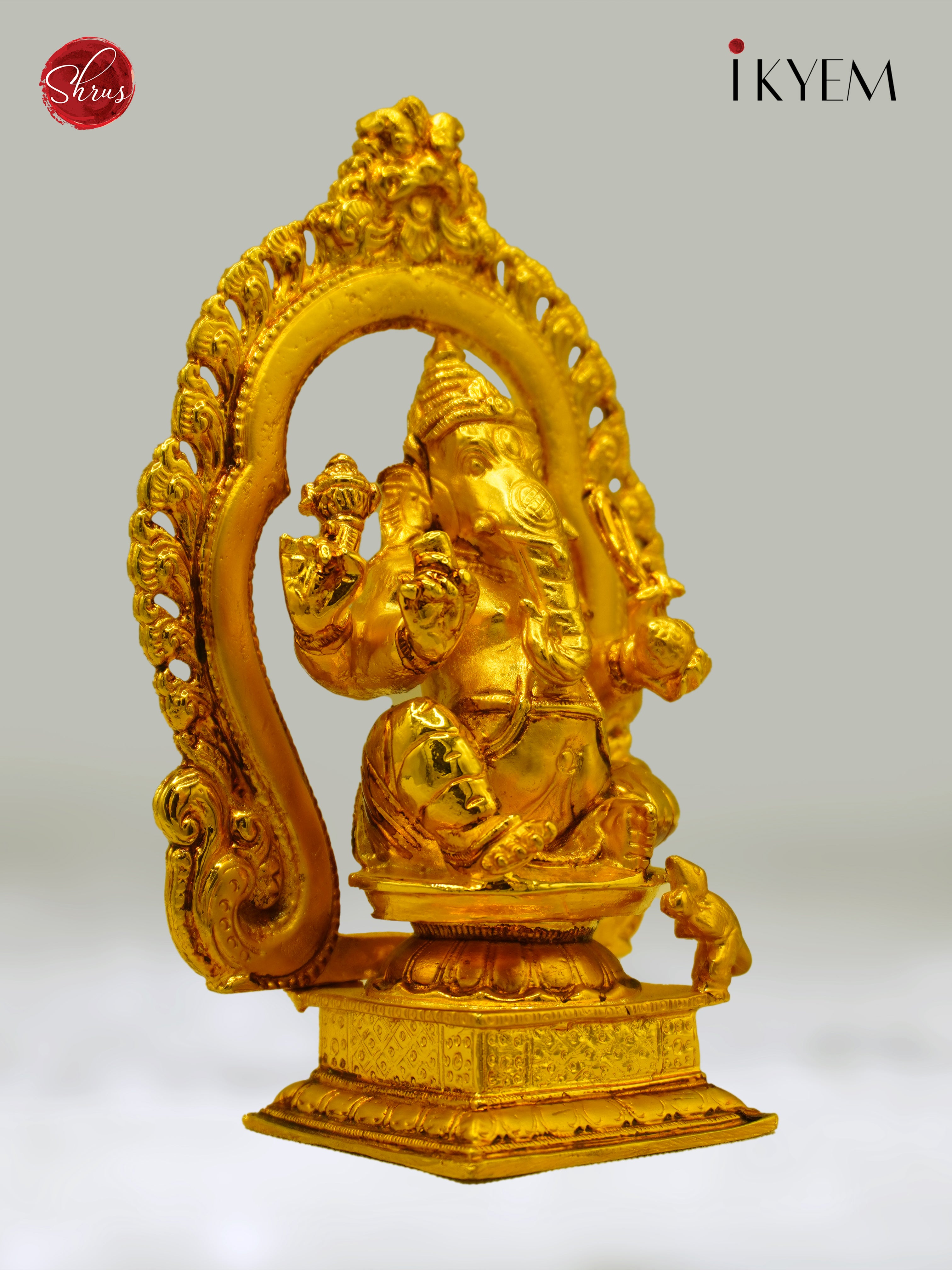 24 KT Gold Plated Ganesha with Arch for your pooja room & Gifting - Shop on ShrusEternity.com
