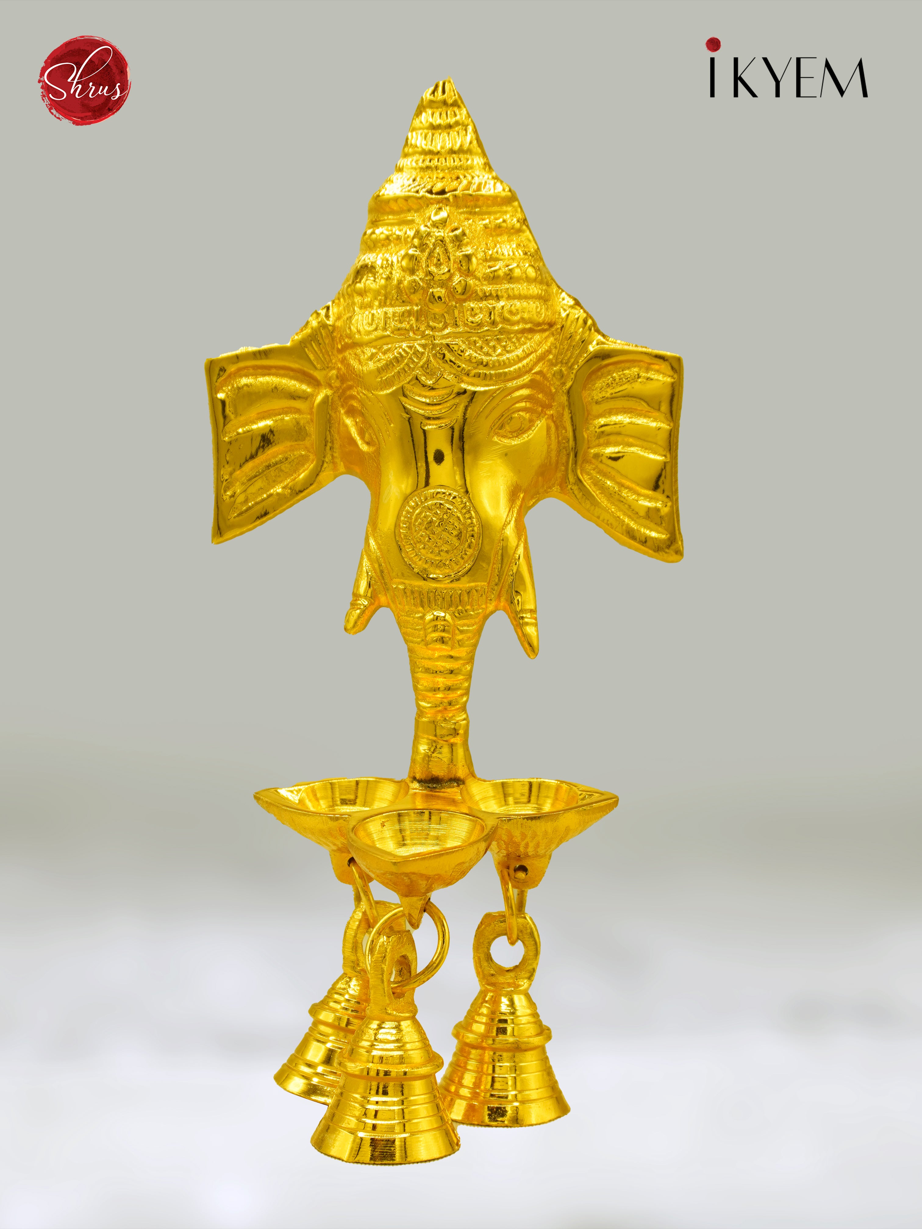 24 kt Gold Coated- Wall Hanging Ganesha - Shop on ShrusEternity.com