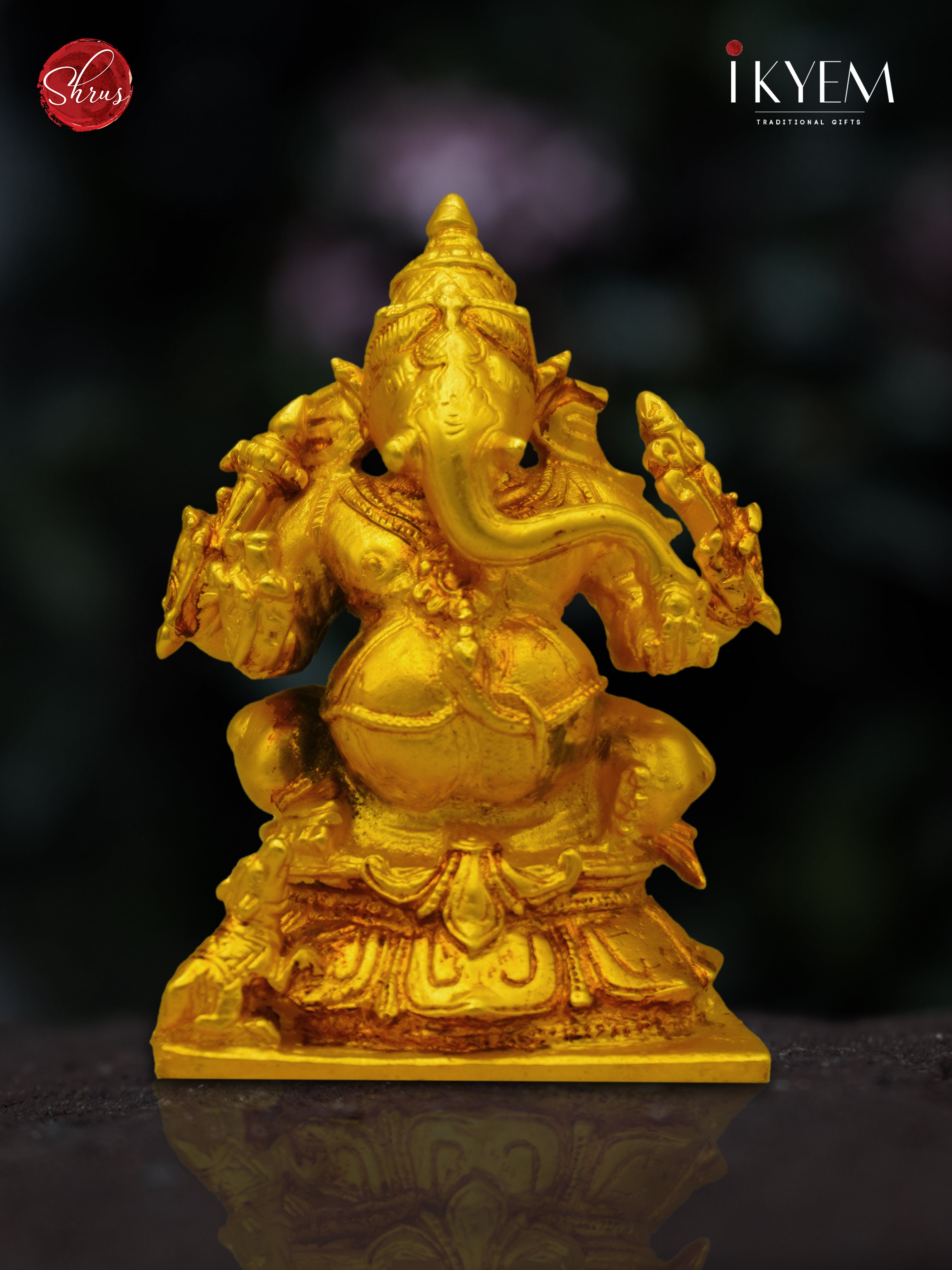 3.1" Ganesha with Square Base - Shop on ShrusEternity.com