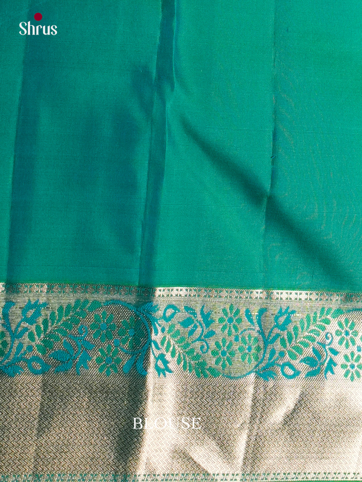 Buy Regal Green Kanjivaram Saree with Zari Woven Floral Vines & Geometric Patterns