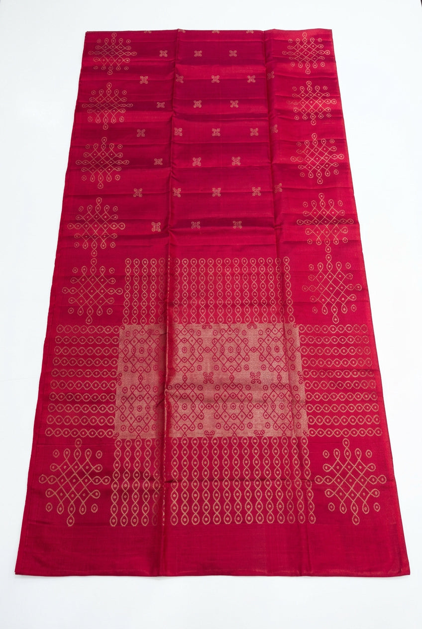 Pinkish Orange Dual Toned Soft Silk Saree