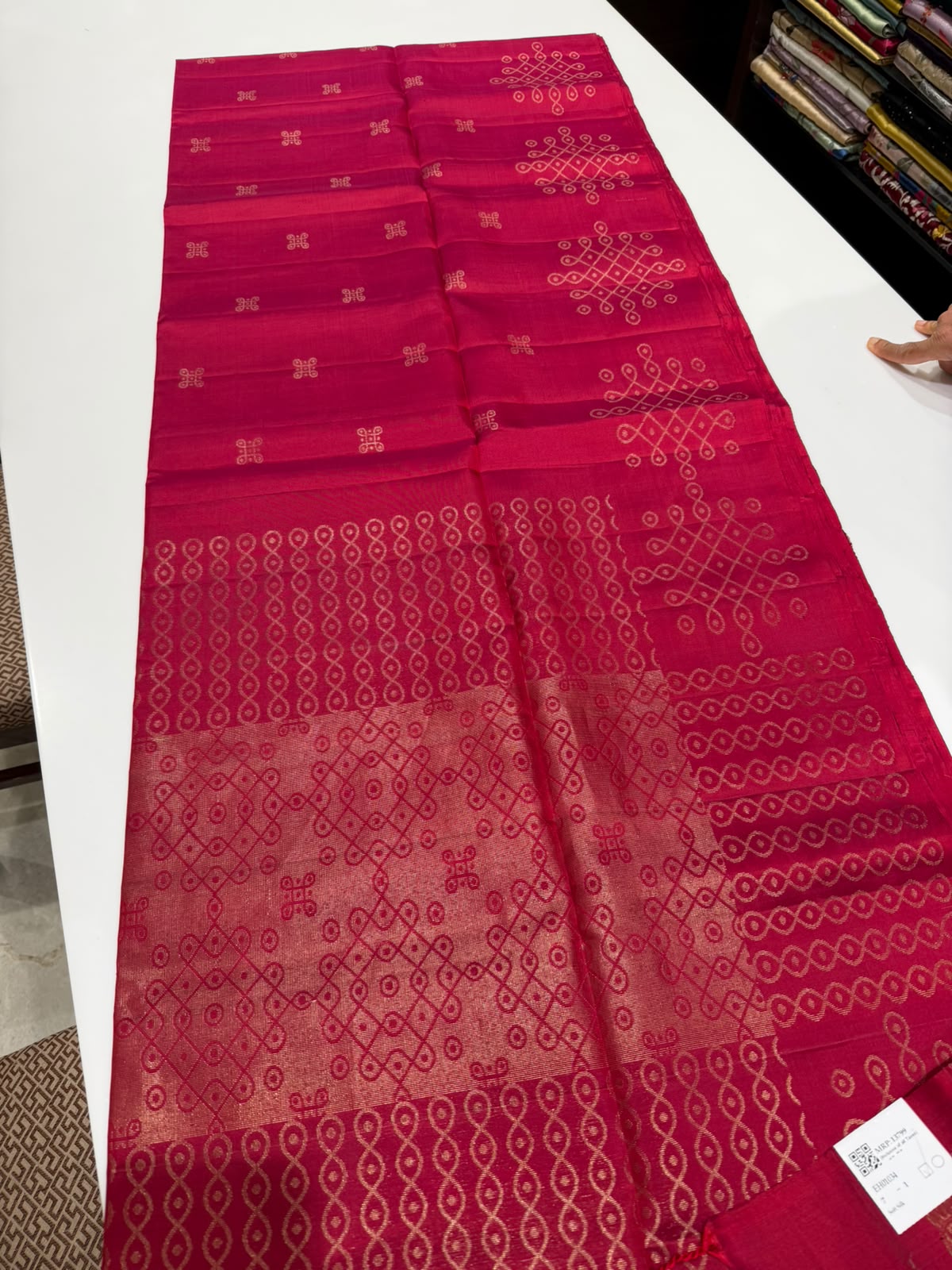 Pinkish Orange Dual Toned Soft Silk Saree