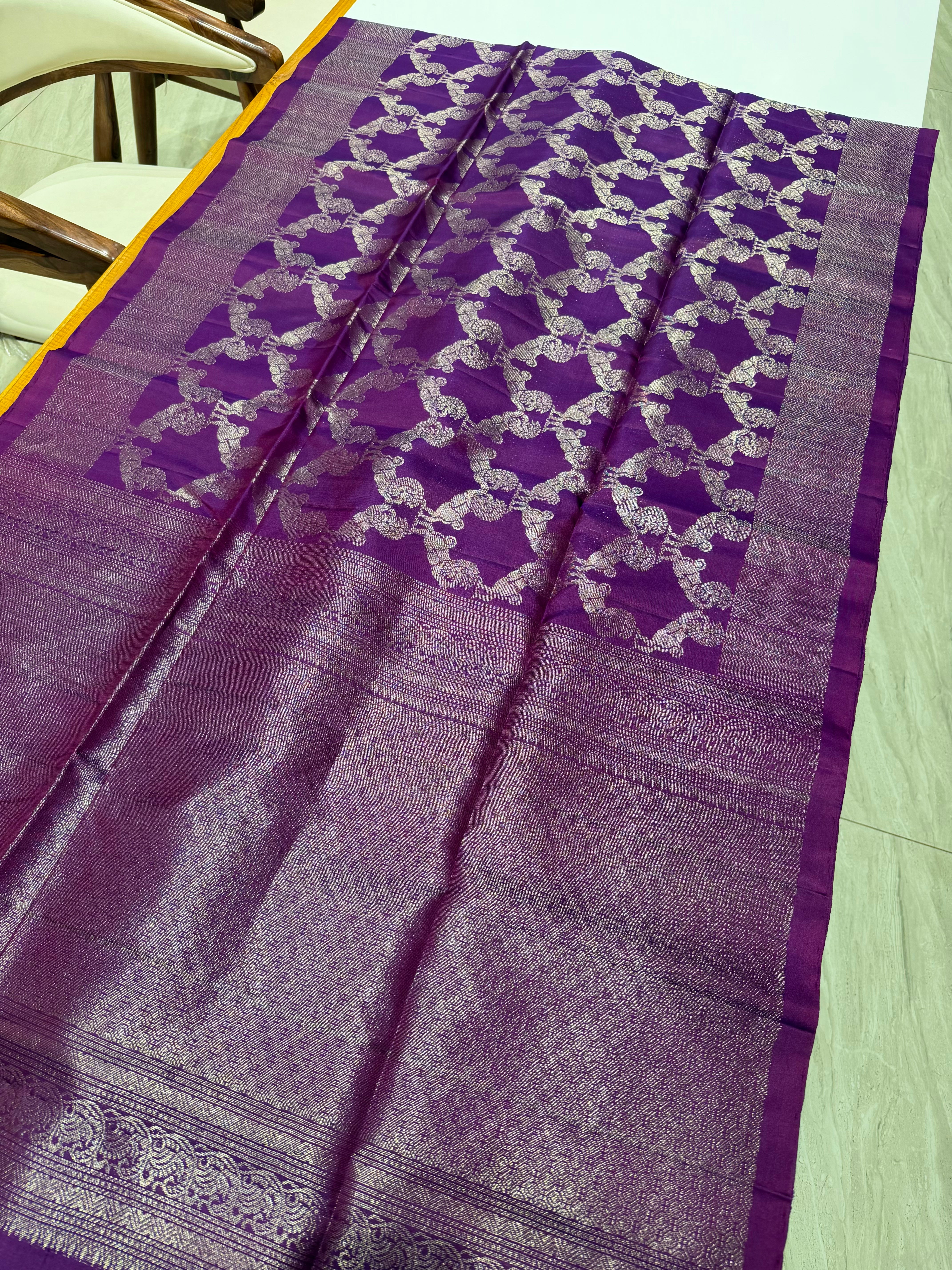 Deepan purplish wine Soft Silk Saree