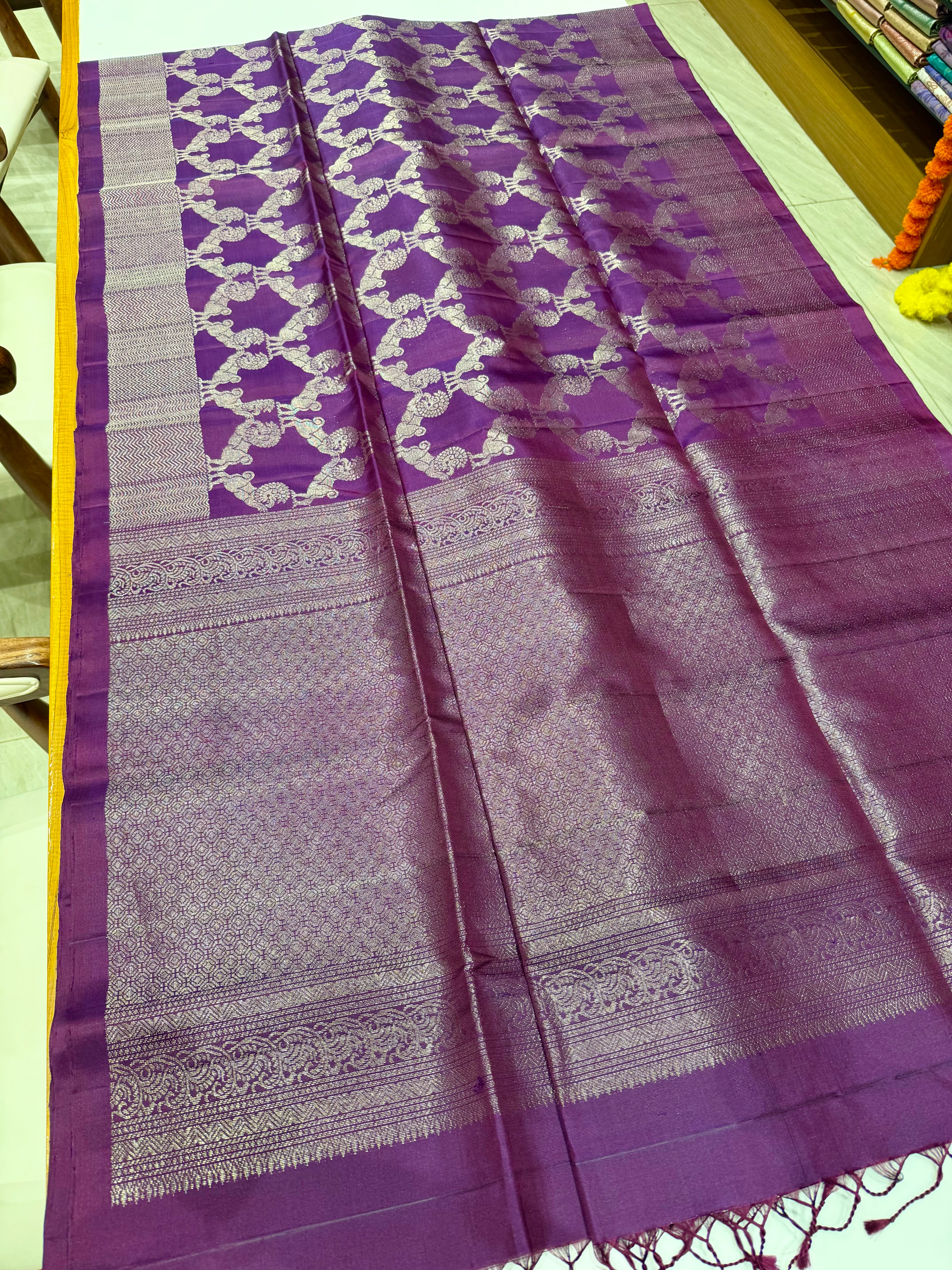 Deepan purplish wine Soft Silk Saree