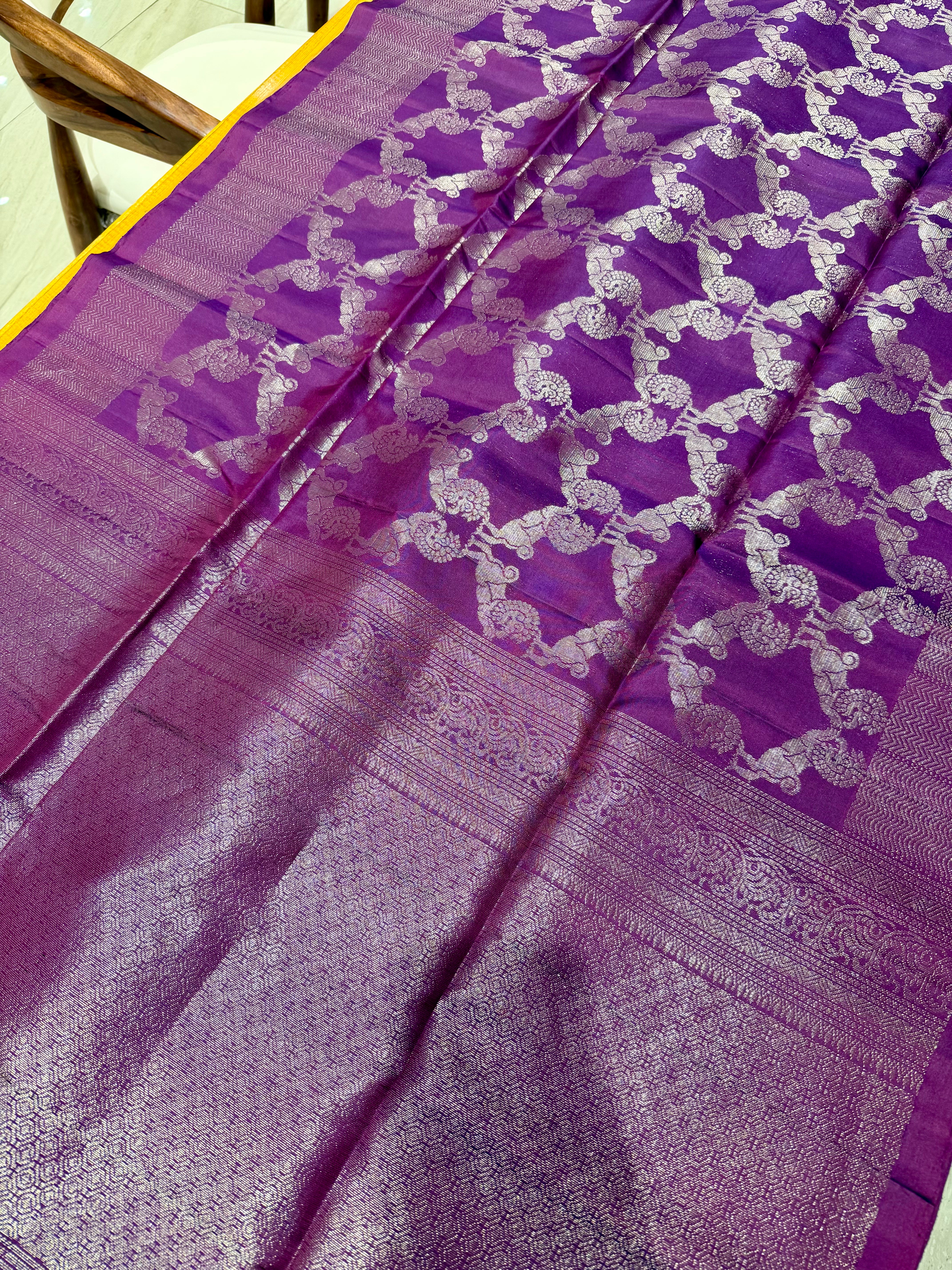Deepan purplish wine Soft Silk Saree