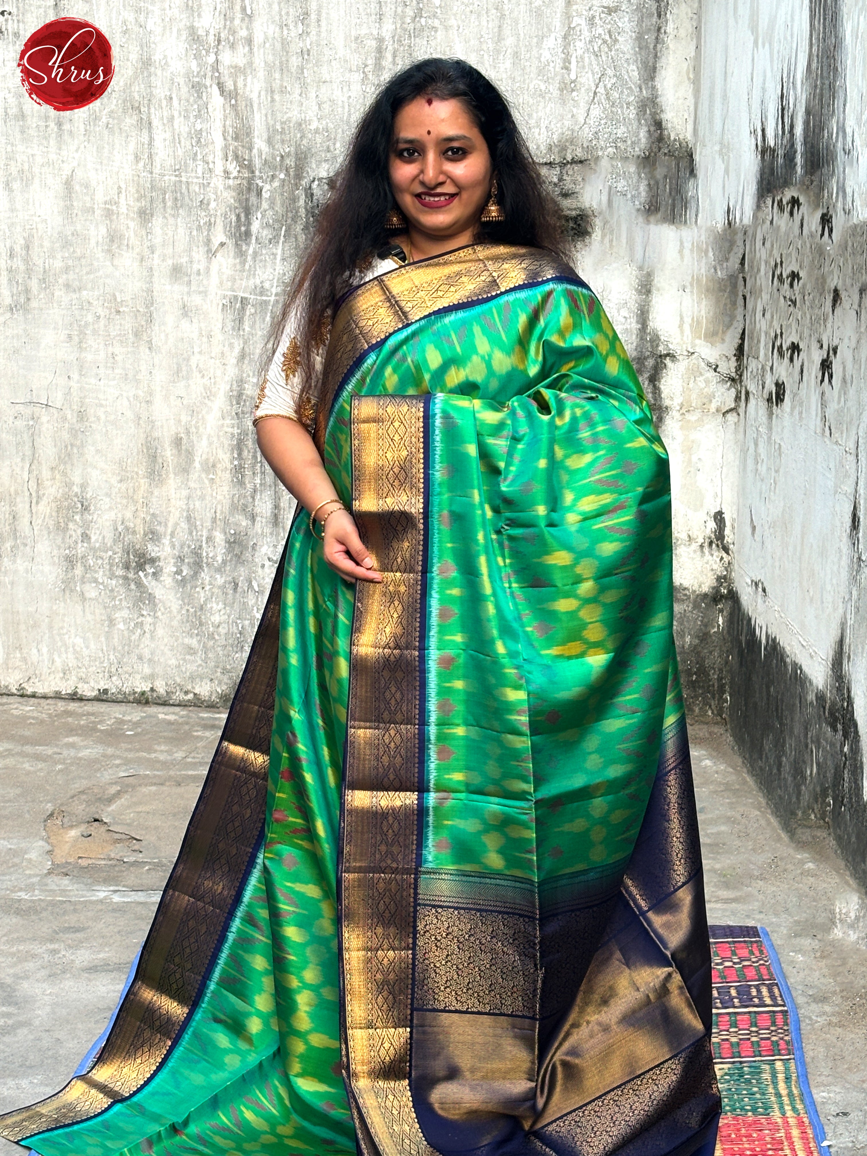 Green And Blue- Soft silk Saree - Shop on ShrusEternity.com