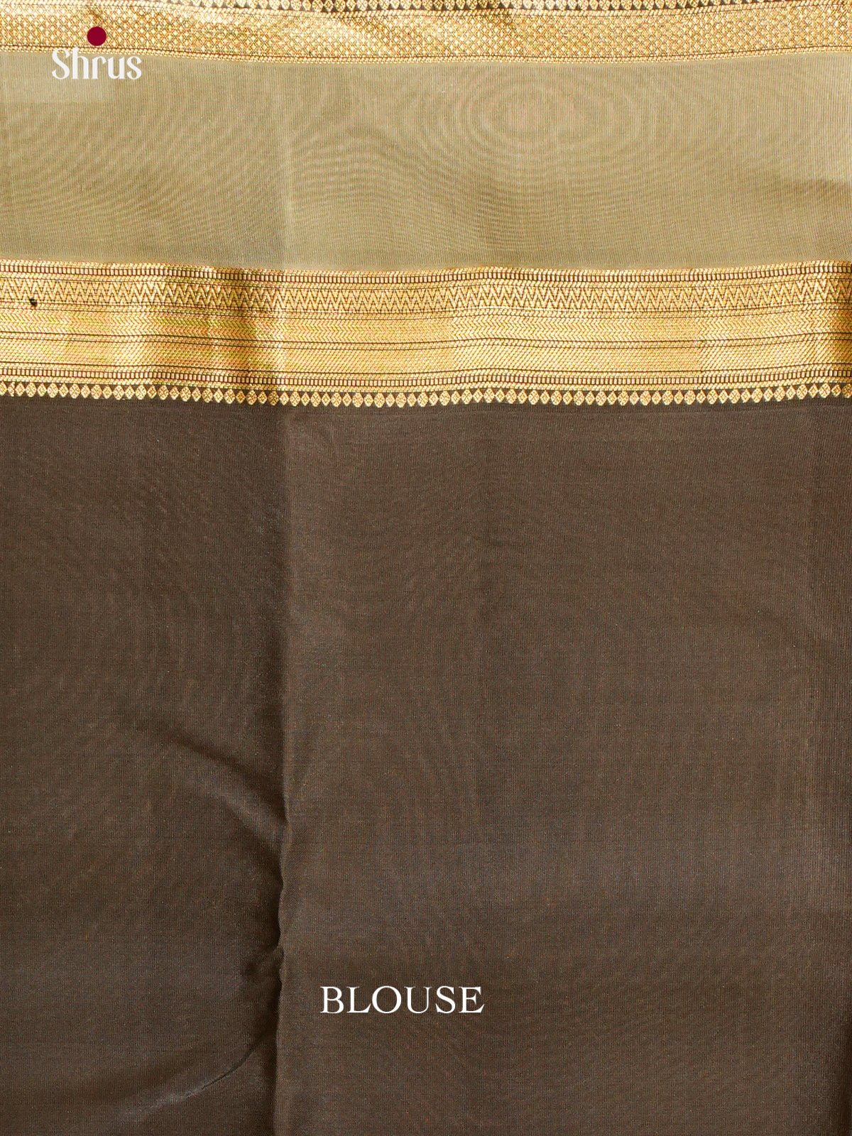 Beautiful Light Brown Halfpure Kanchipuram Silk Sarees With Floral Buttas & Muted Olive Green Rettapet Border