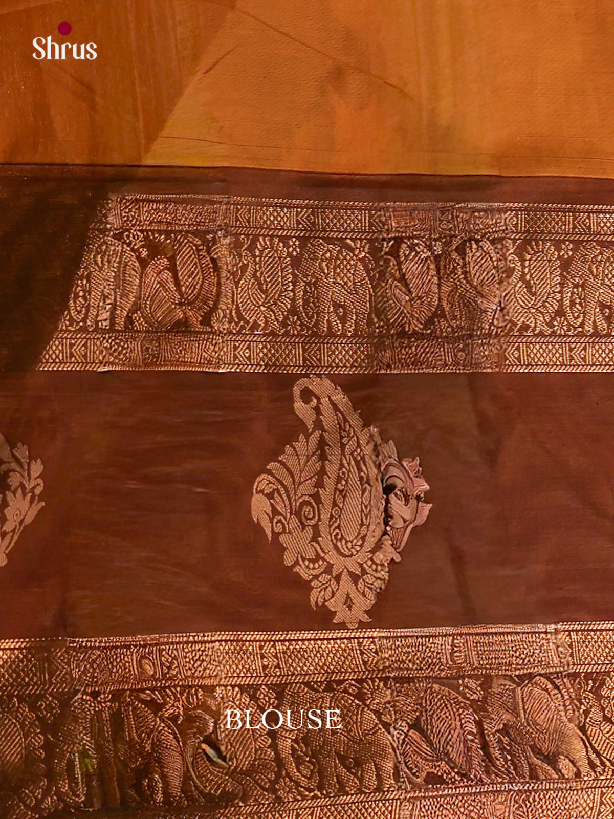 Luminous Mustard Chettinad Saree With Micro Checks & Brown Rettapet Zari Border