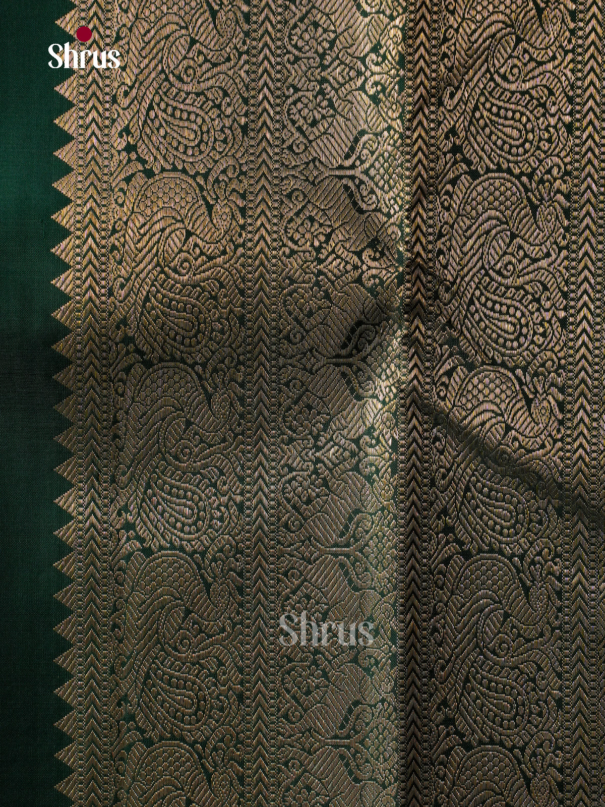 Luminous Yellow Kanchipuram Saree With Small Zari Checks | Dark Green Temple Zari Border & Pallu