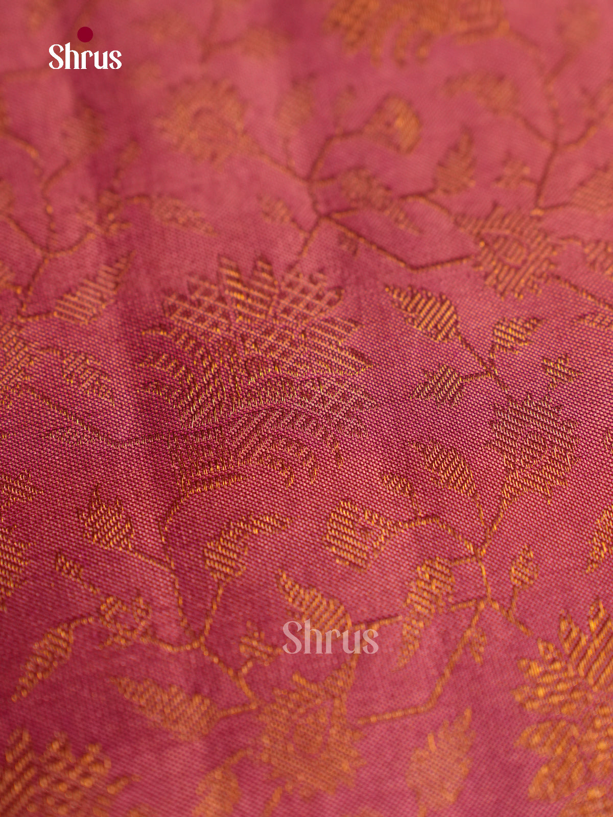 Lustrous Baby Pink Kanchipuram Pattu Saree With Floral Jacquard Pattern | Purple Dense Zari Woven Border