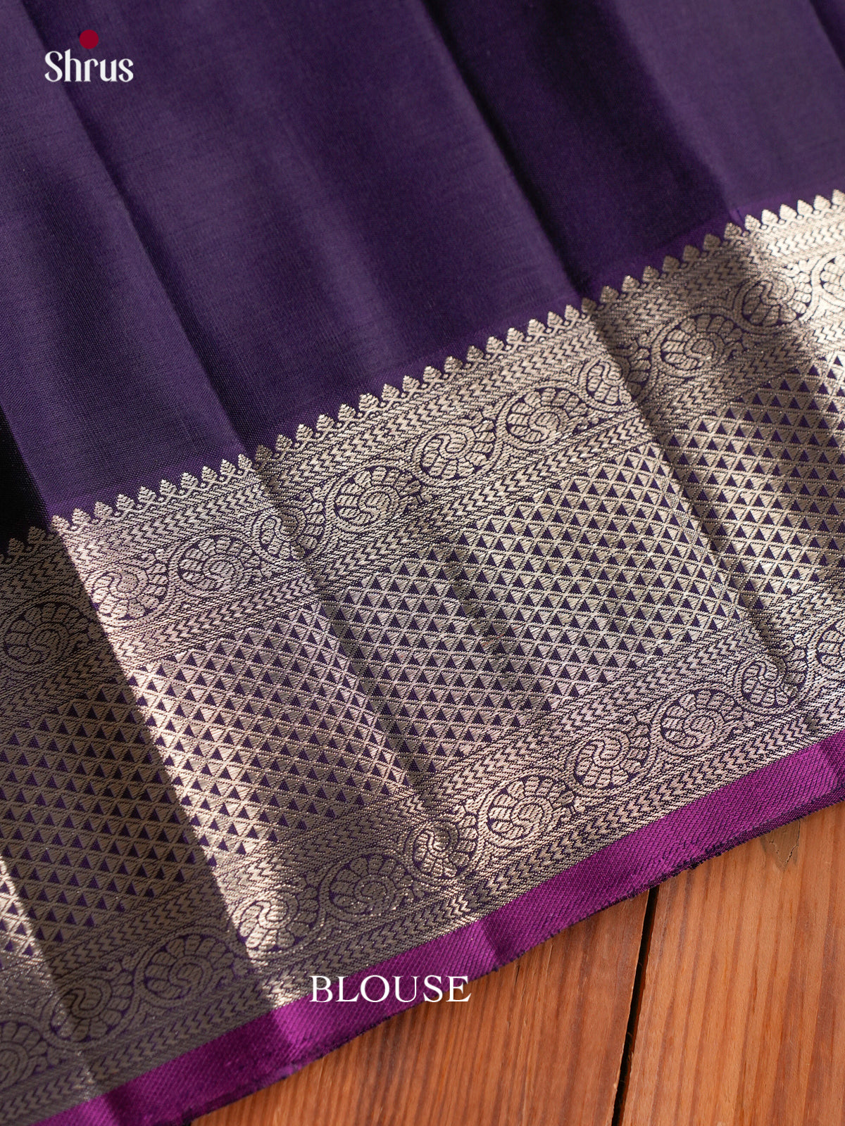 Luxurious Mustard Yellow Kanchipuram Saree With Silver & Gold Grid Kattams, Buttas & Eggplant Zari Border