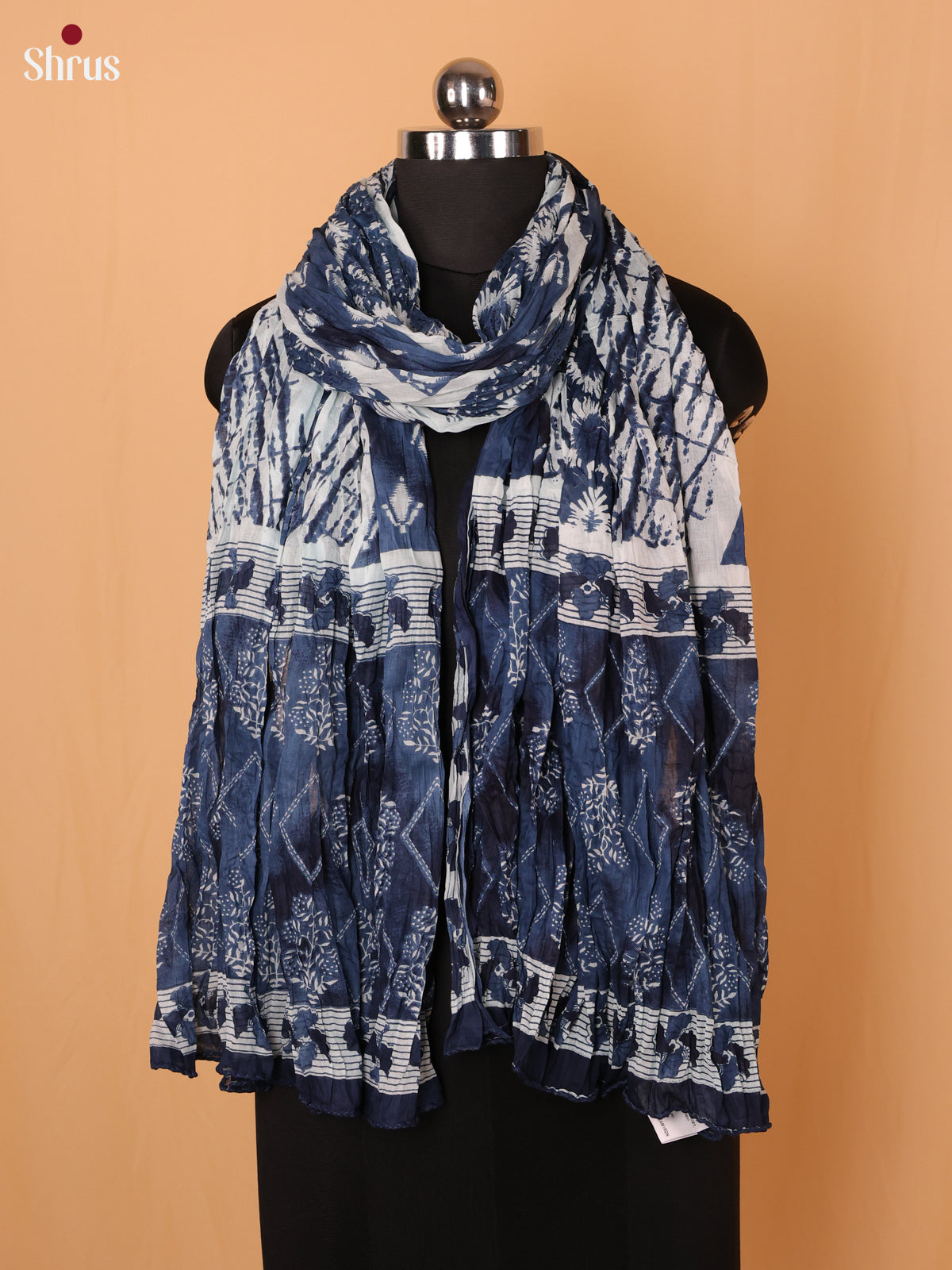 Blue & Cream - Dupatta