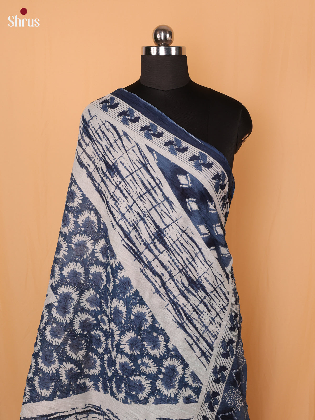 Blue & Cream - Dupatta