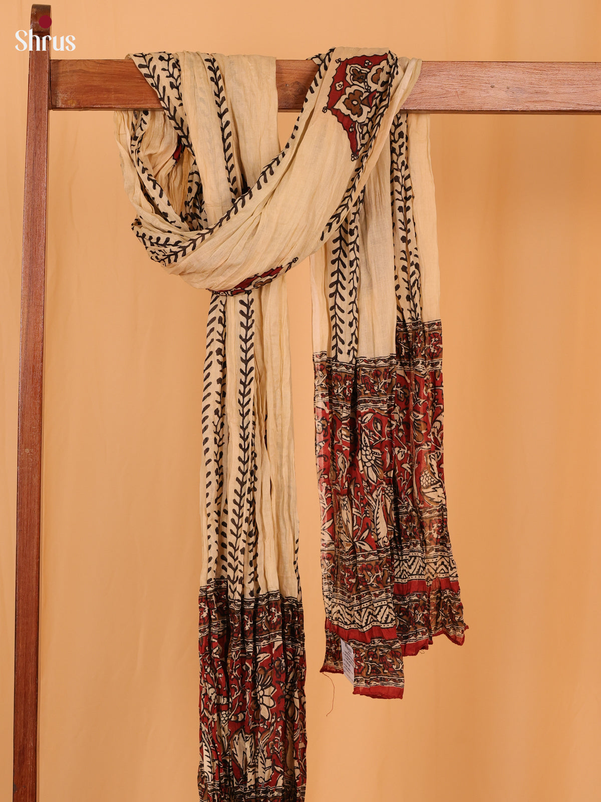 Cream & Brown - Dupatta