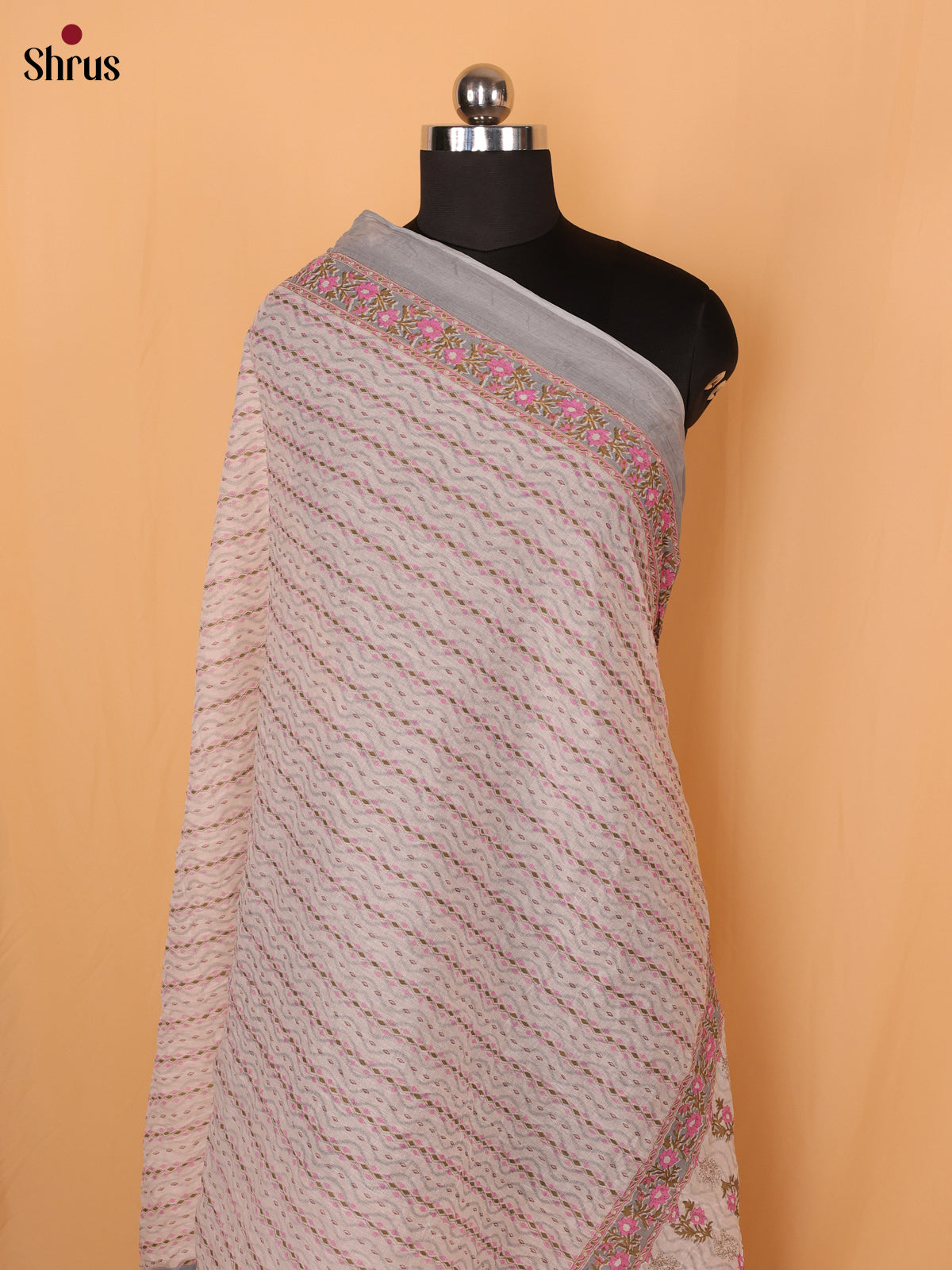 cream & Grey - Dupatta