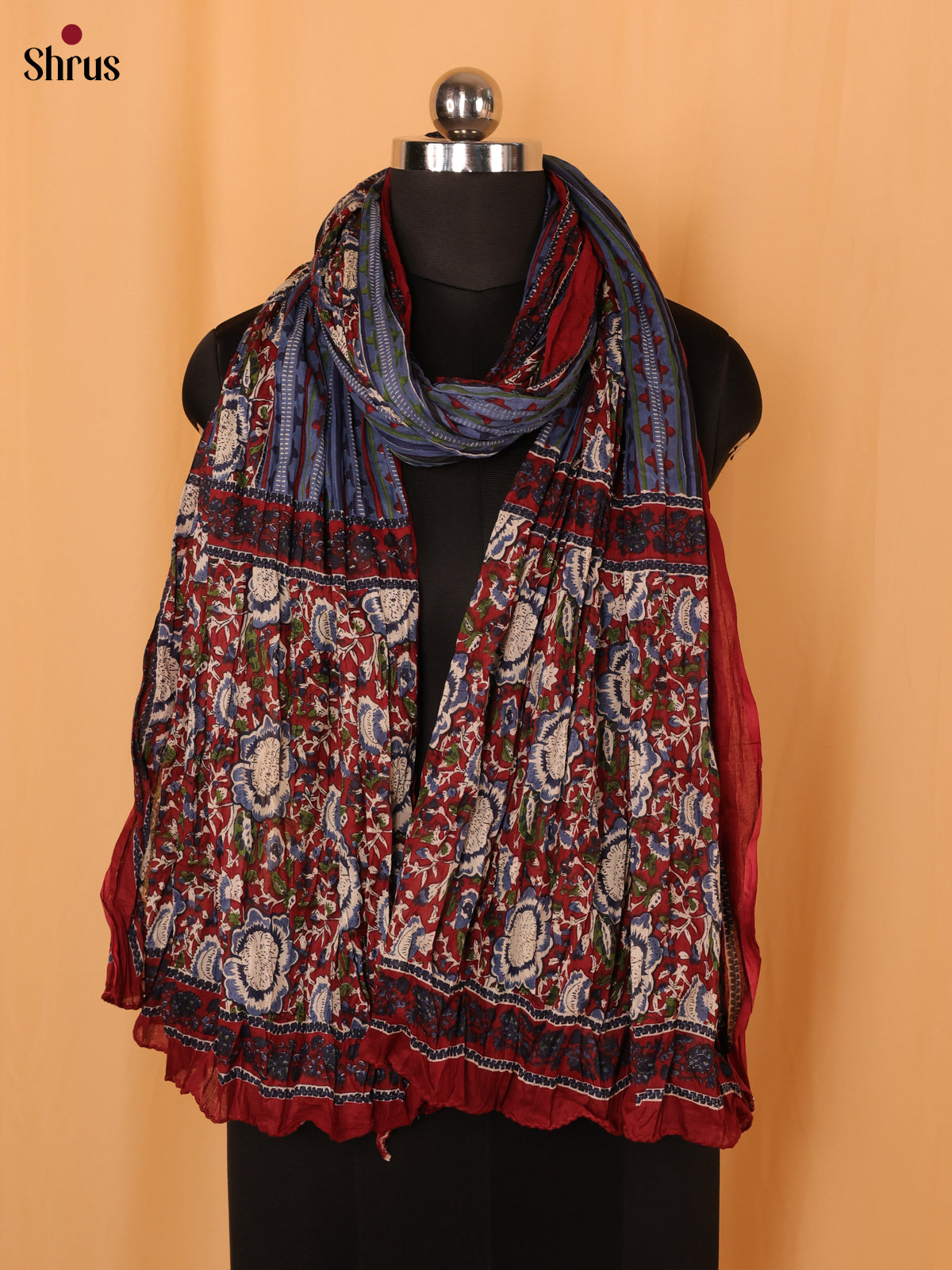 Blue & Maroon - Dupatta