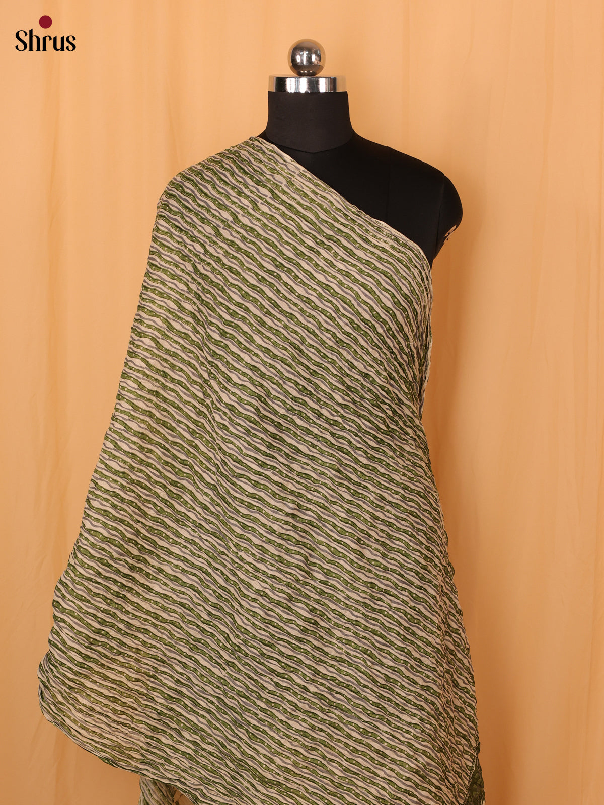 Cream & Green - Dupatta