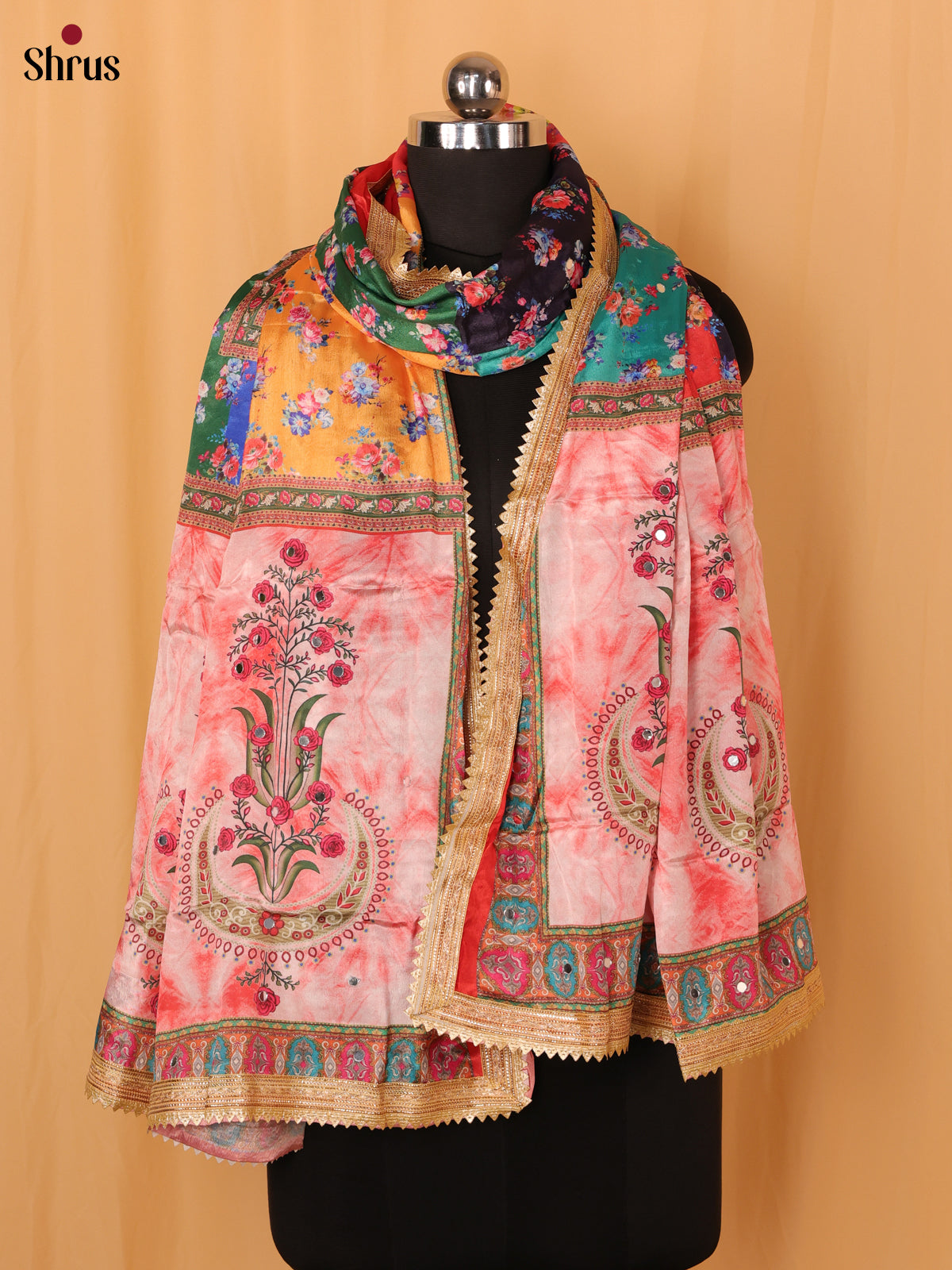 Pink & Multicolor - Dupatta