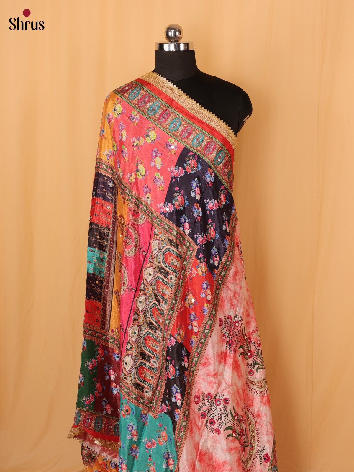 Pink & Multicolor - Dupatta