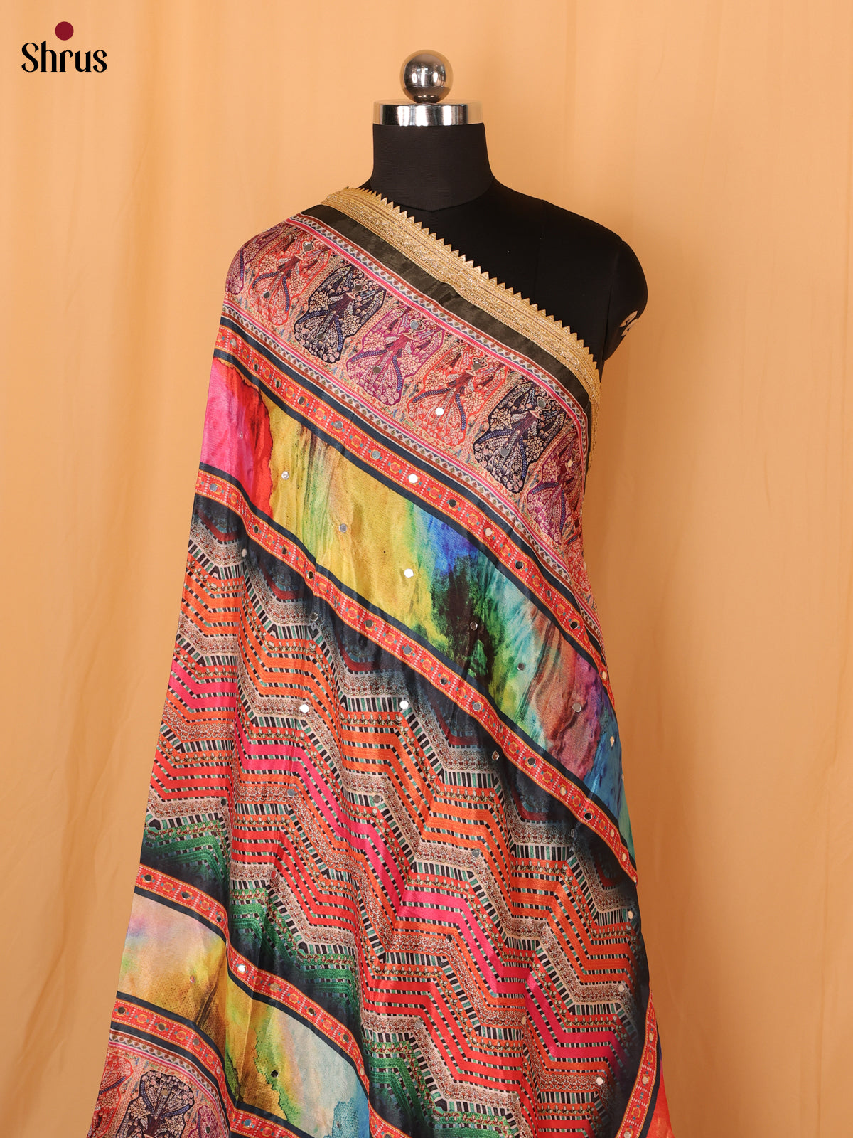 Multicolor & Pink - Dupatta