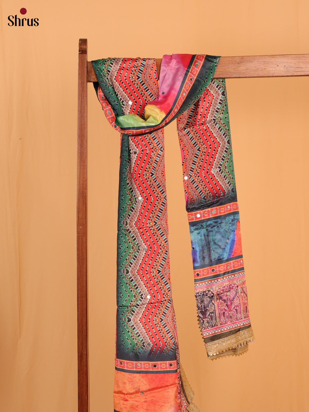 Multicolor & Pink - Dupatta