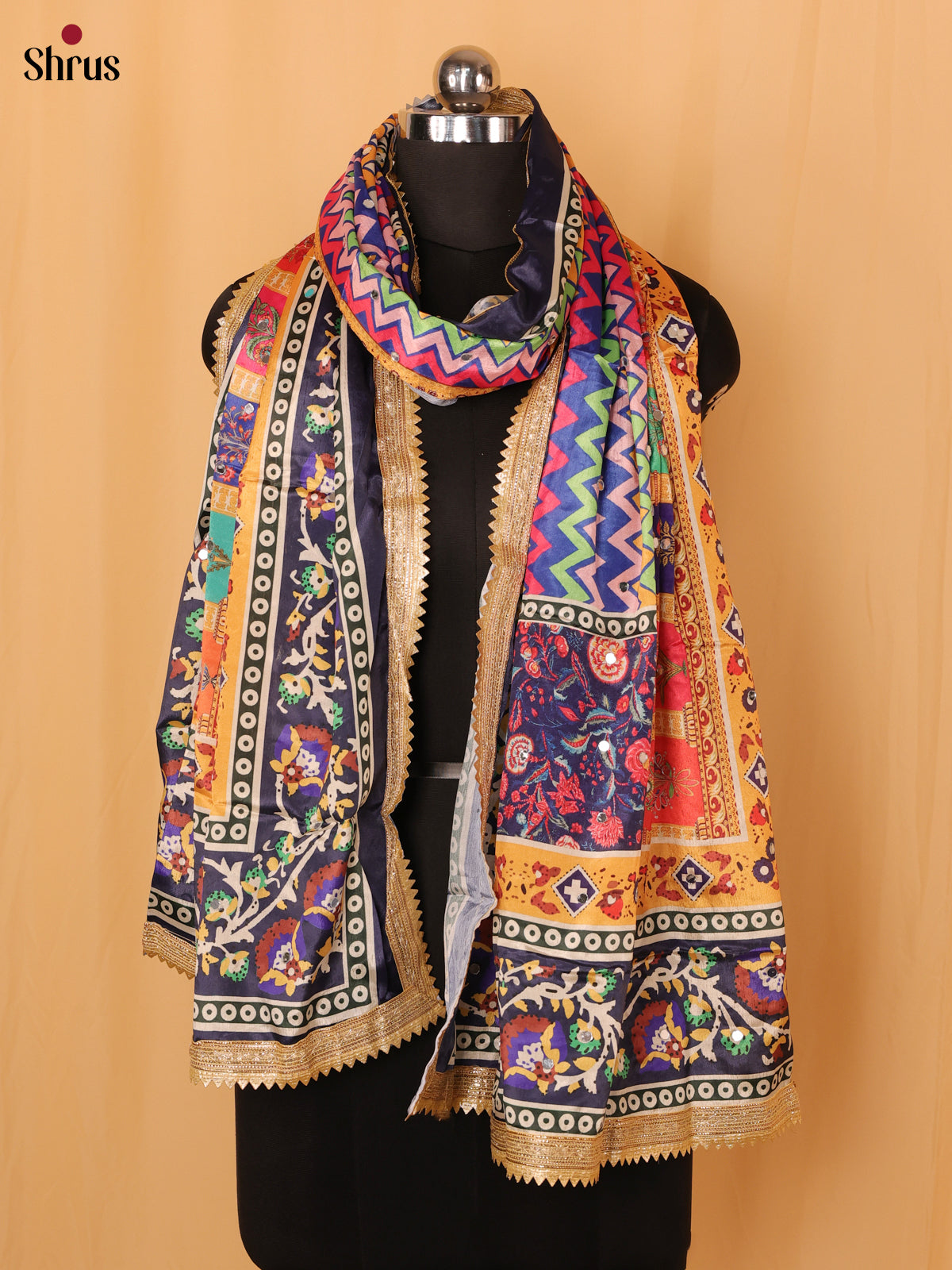 Multicolor & Mustard - Dupatta