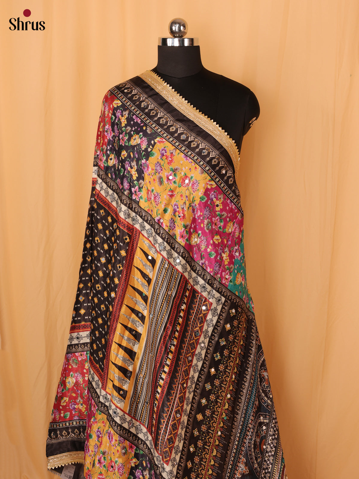 Black &  Yellow - Dupatta