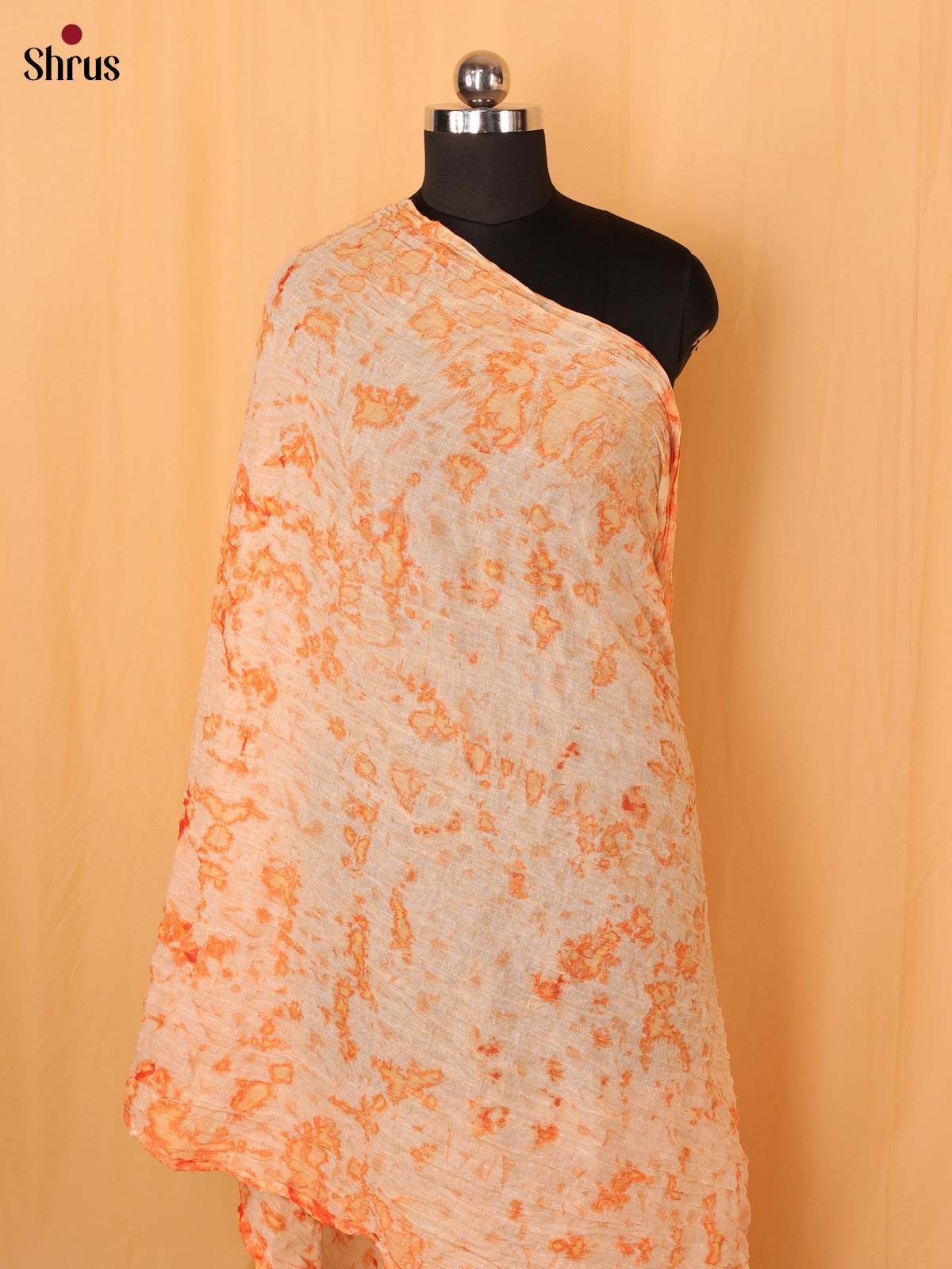 Cream & Orange - Dupatta