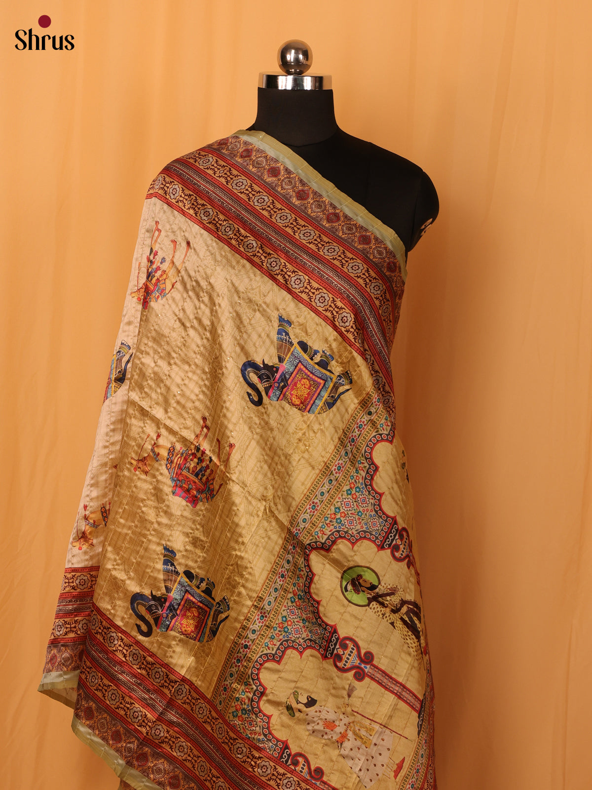 Gold & Maroon - Dupatta